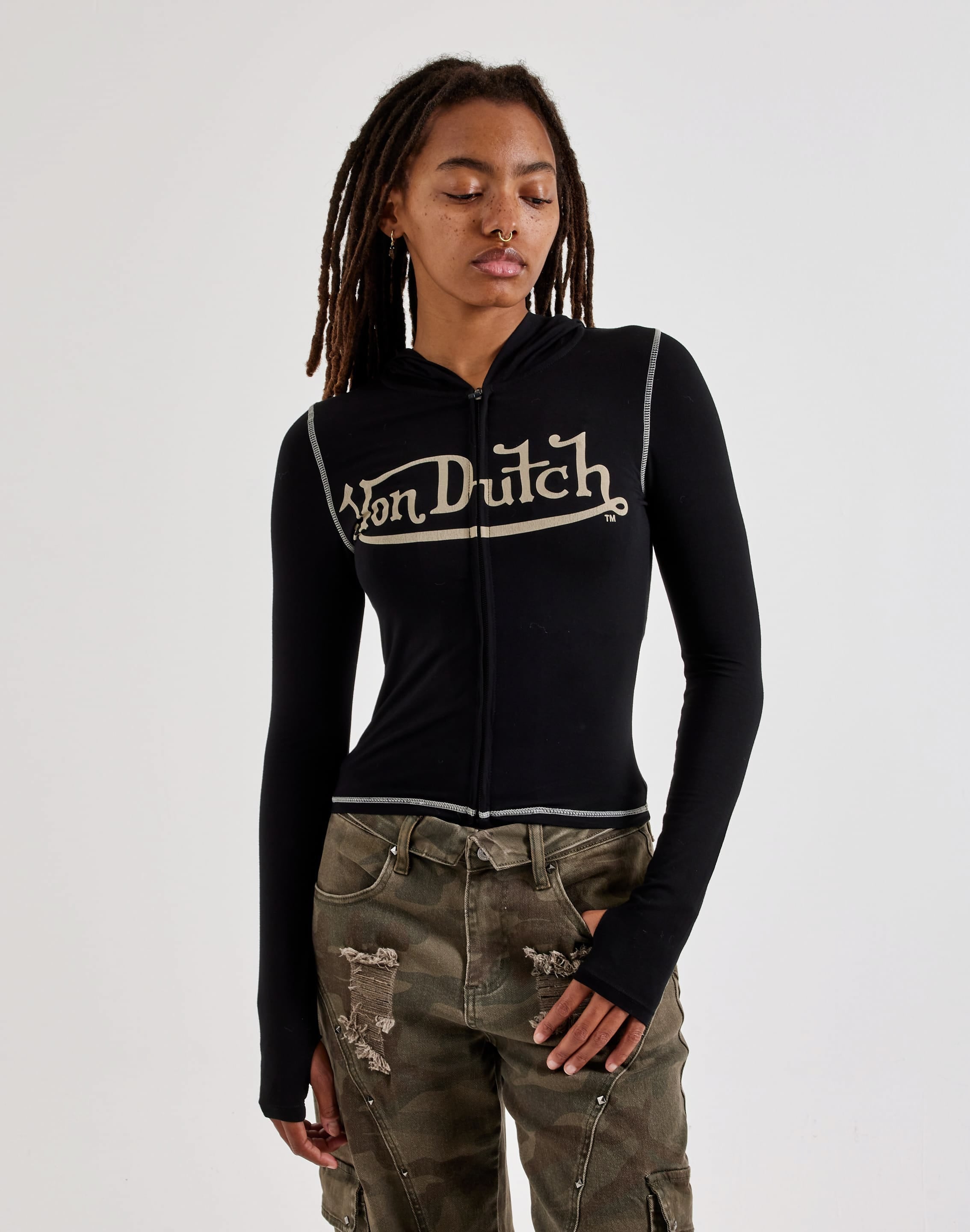 Von Dutch Slim Full-Zip Hoodie, image 1 of 4