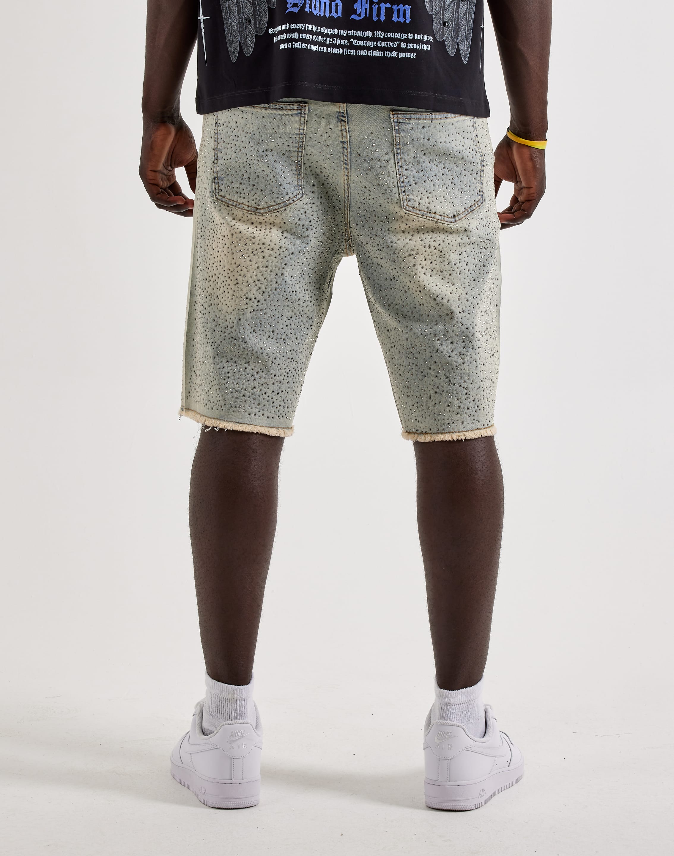 Photo of WAIMEA Distressed Rhinestone Denim Shorts