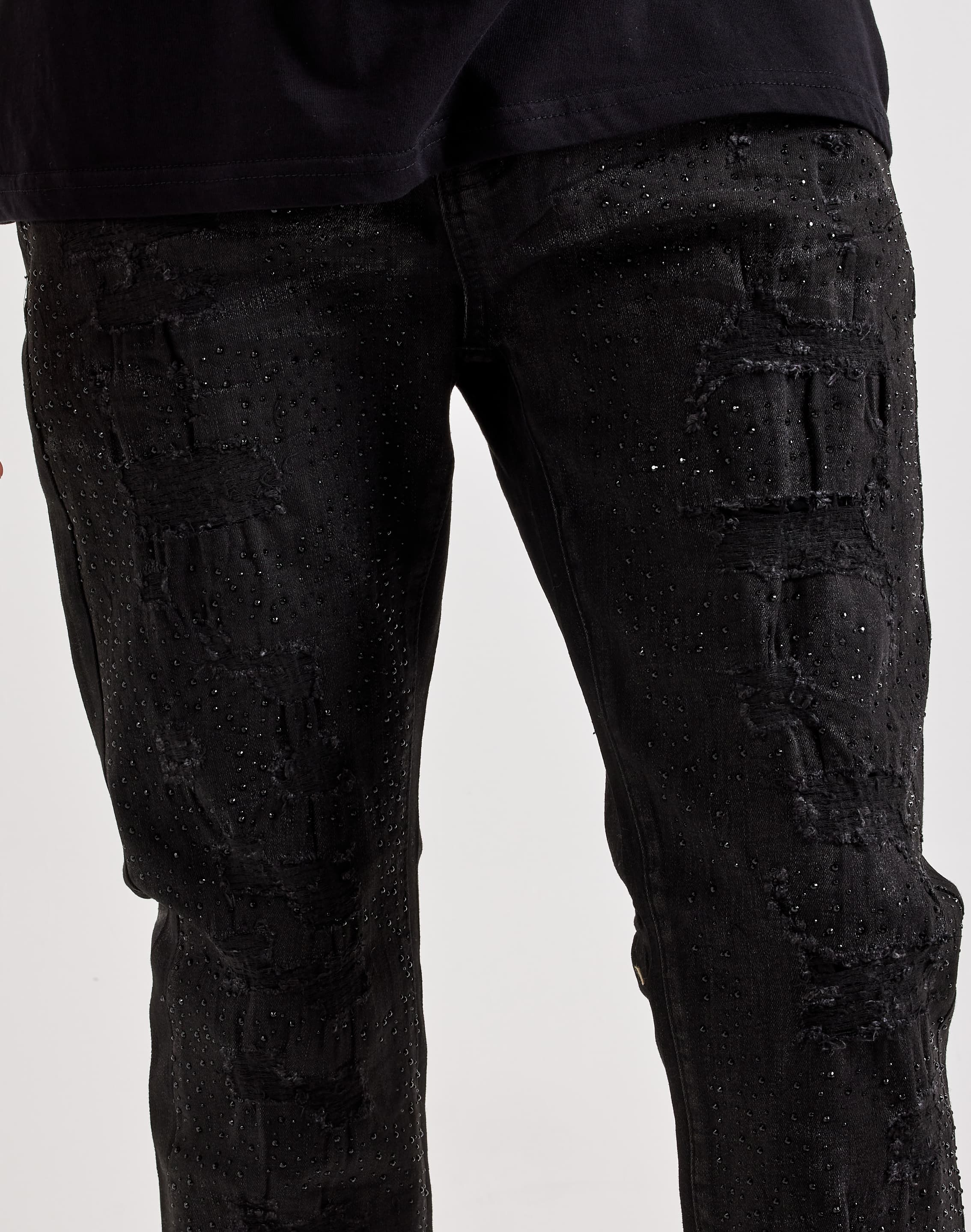 Photo of WAIMEA  Rhinestone Distressed Skinny Jeans