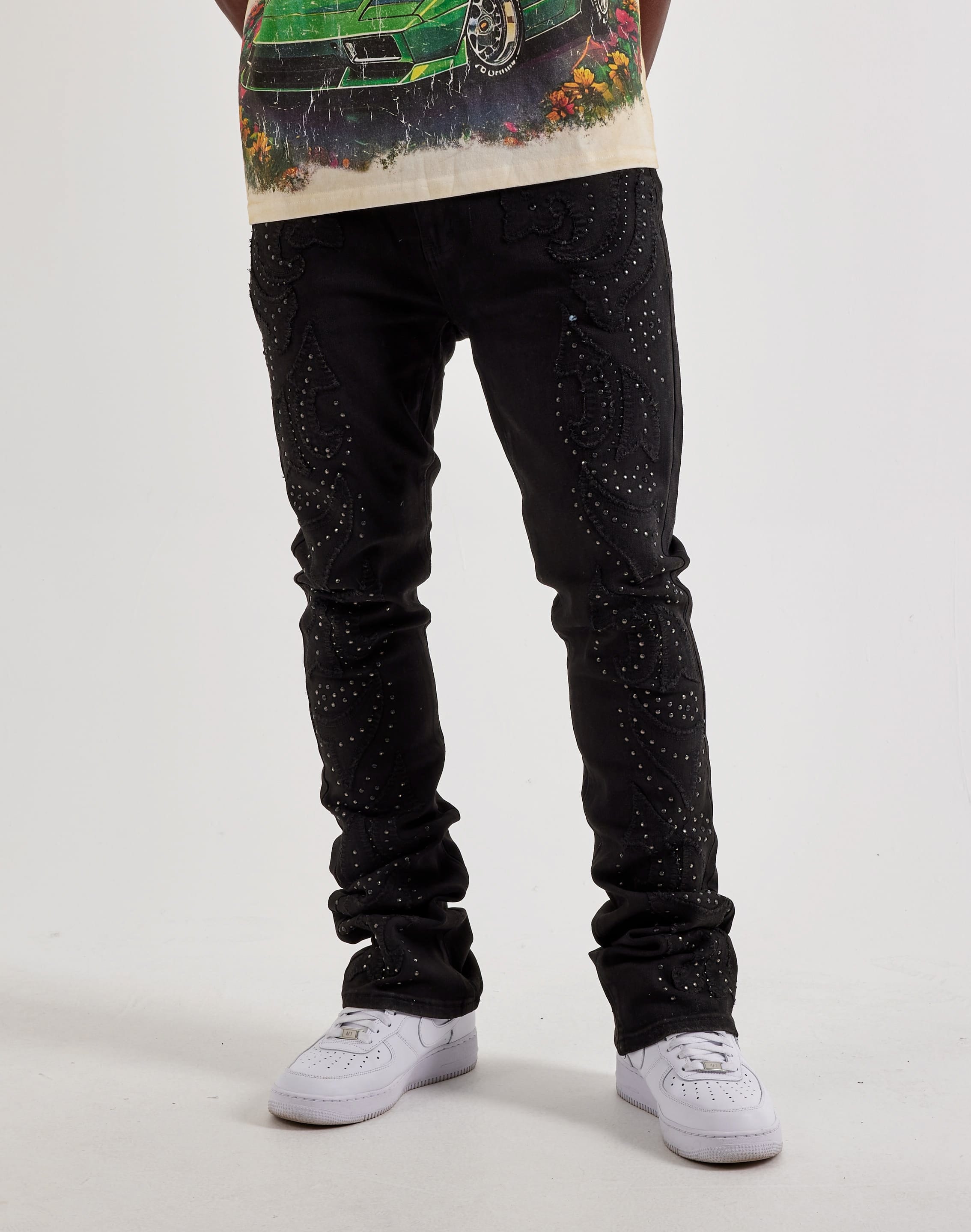 Photo of WAIMEA Stacked Western Stud Denim Jeans