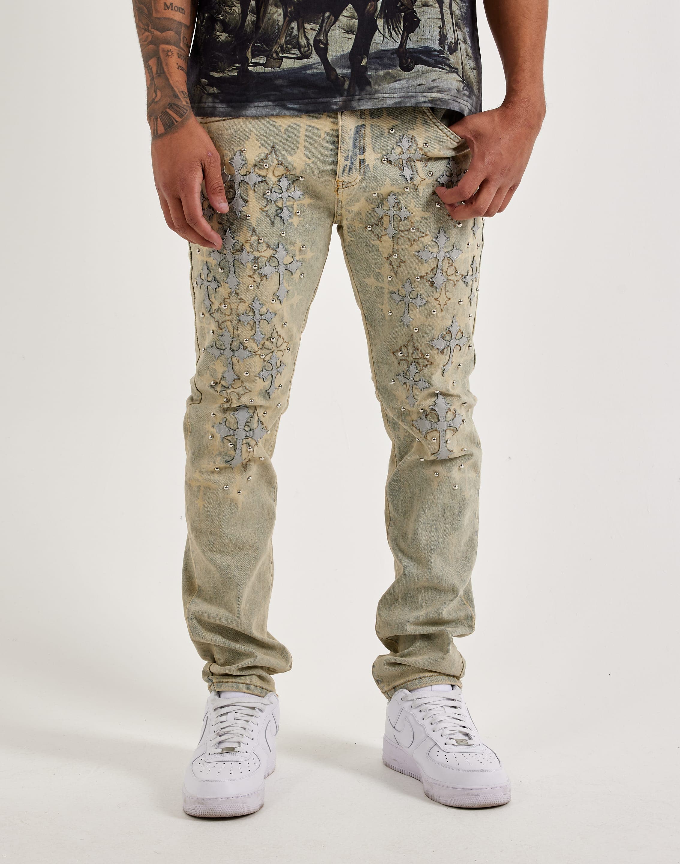 WAIMEA Slim Cross Overlay Denim Jeans – DTLR