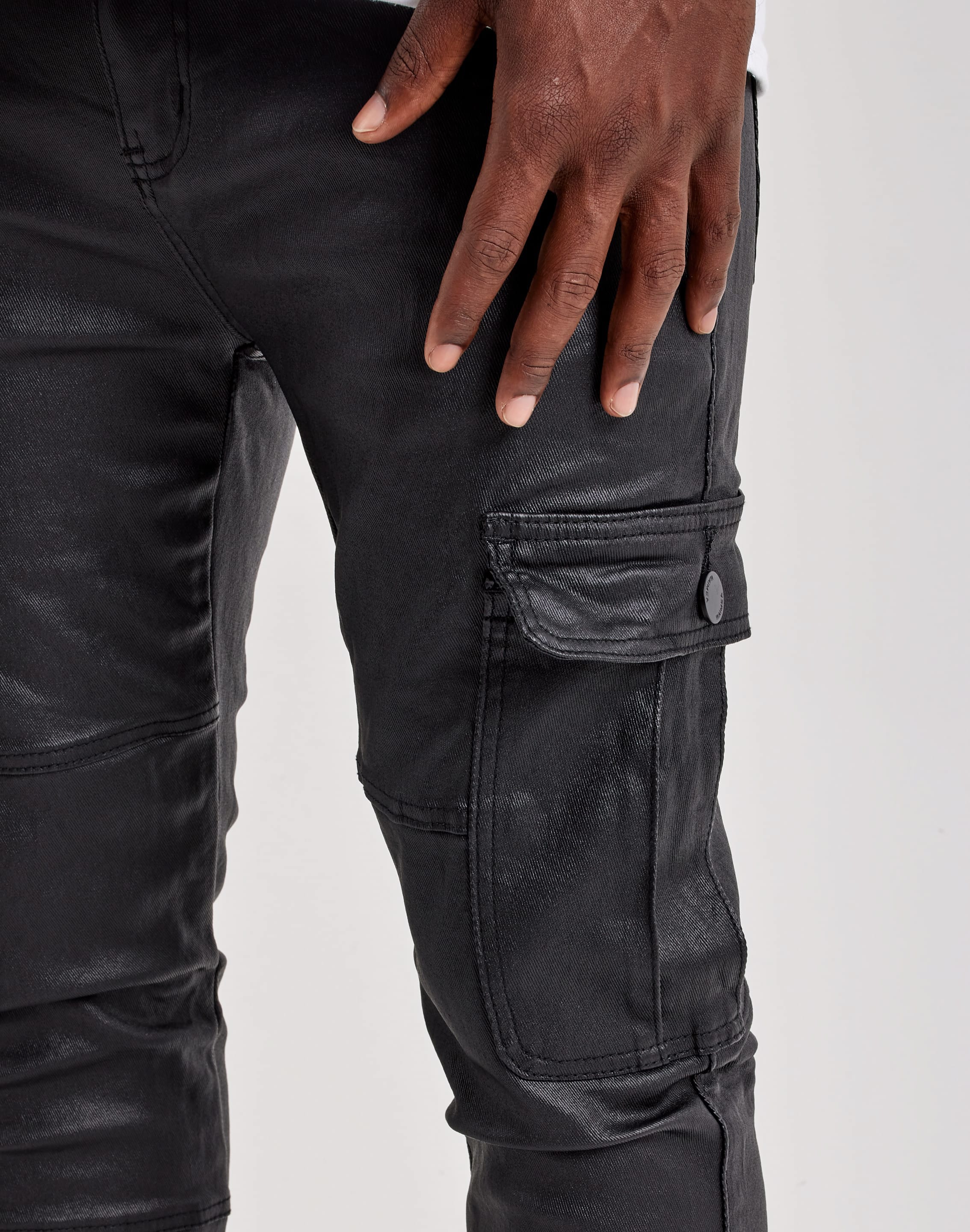 Photo of WAIMEA Coated Stacked Cargo Denim Jeans