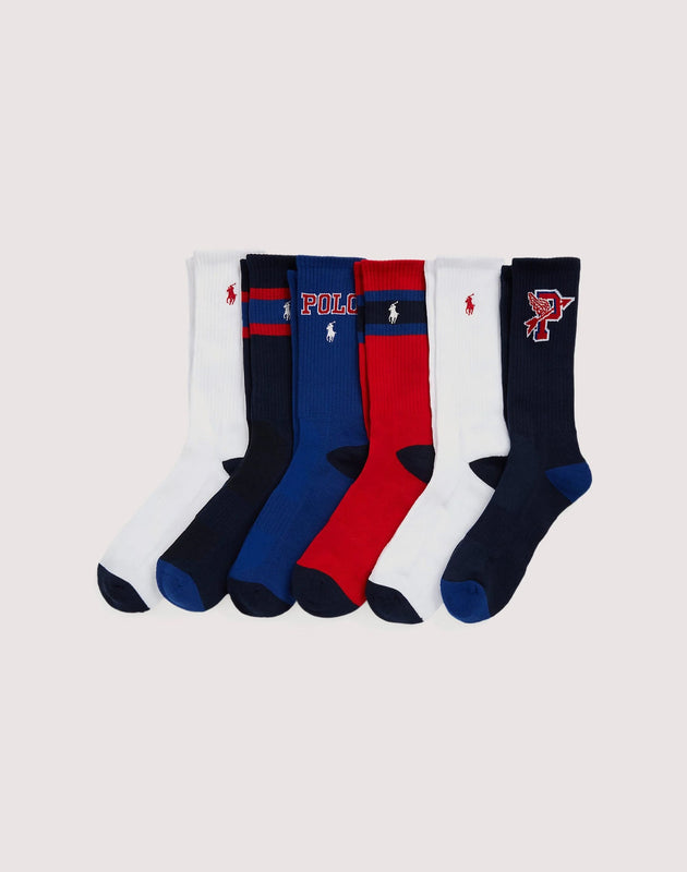 Polo Ralph Lauren P-Wing Crew Socks 6-Pack – DTLR