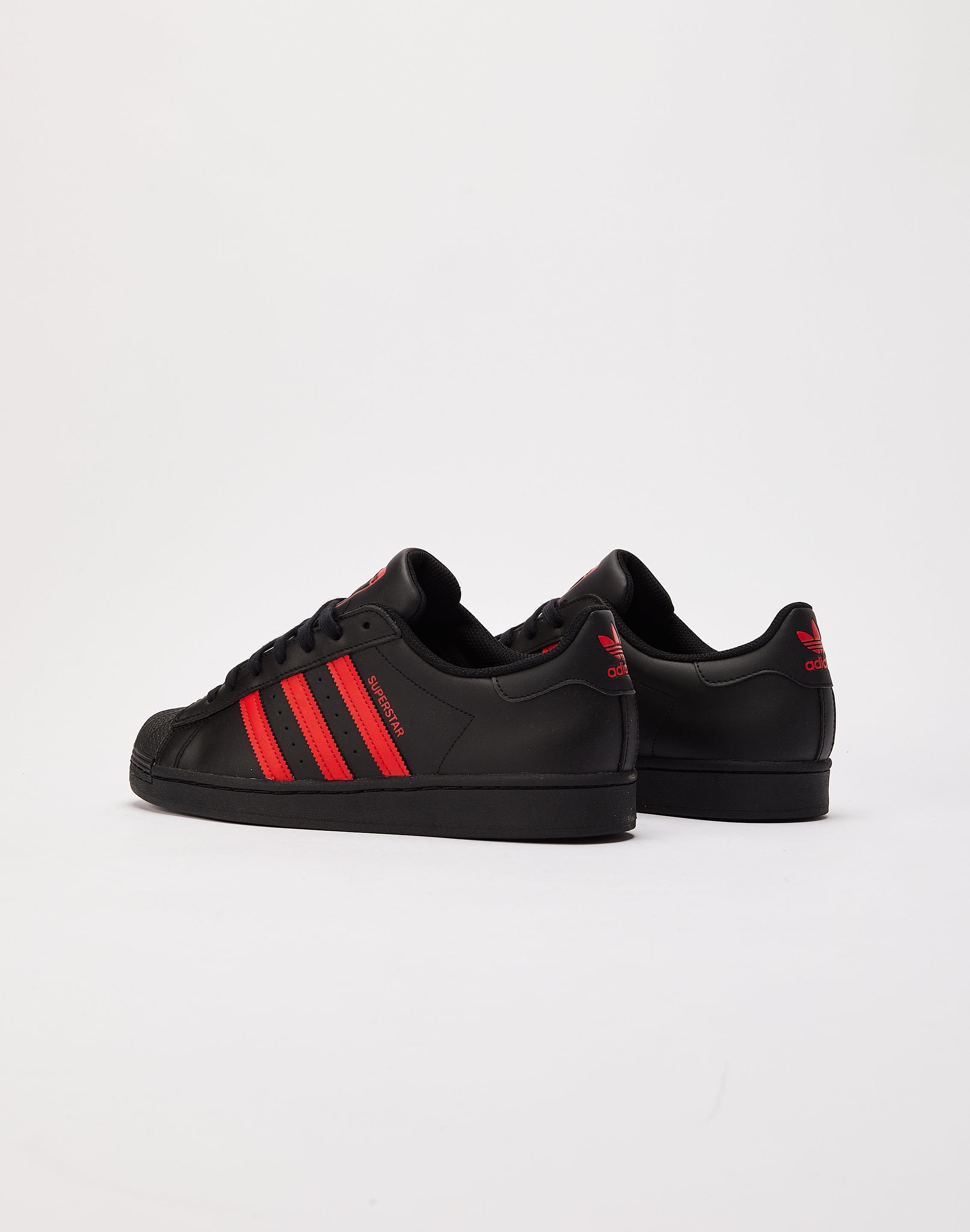Red and black mens adidas superstar Clearance