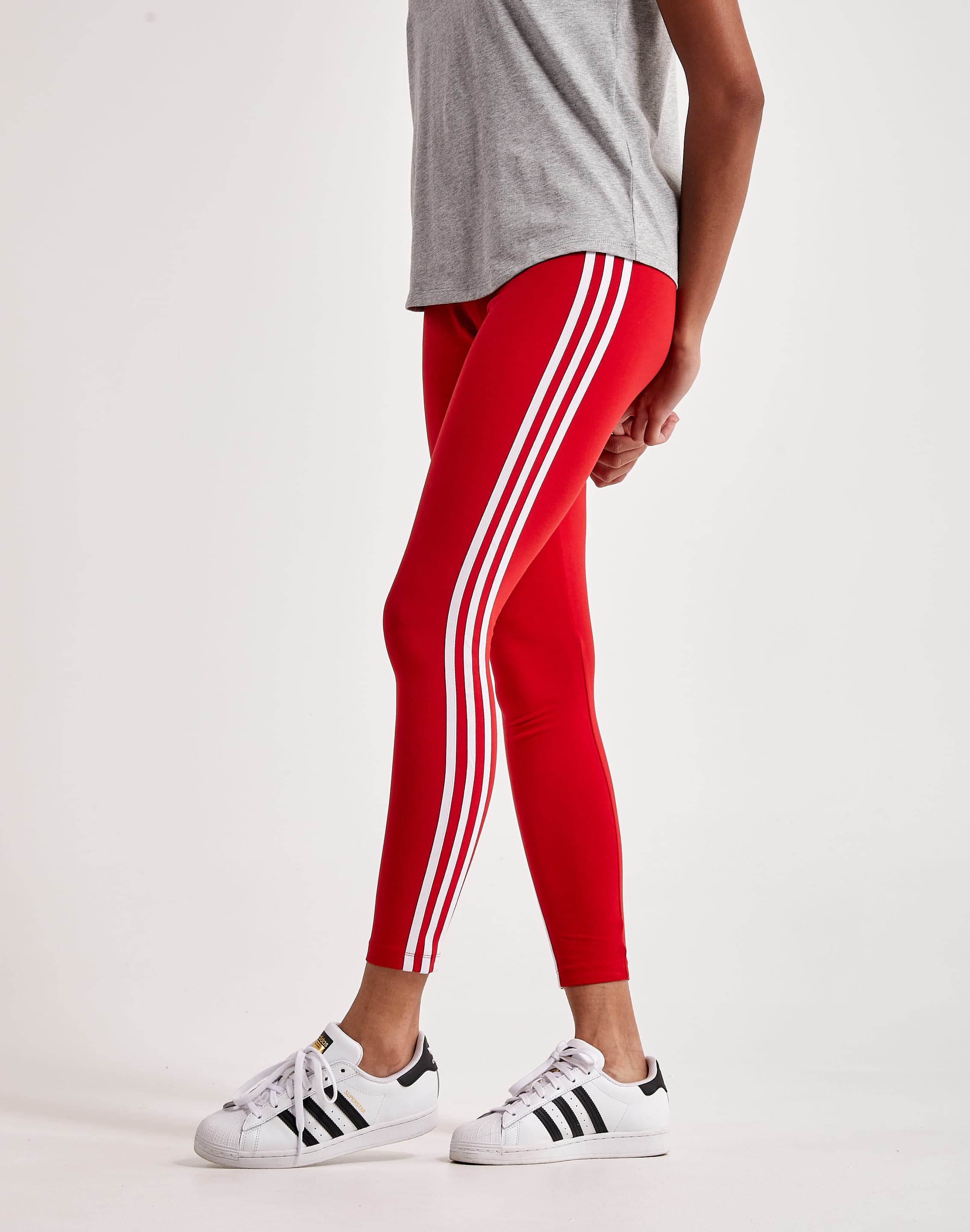 adidas Women's Origina​l Ribbed Cuff Leggings-Red