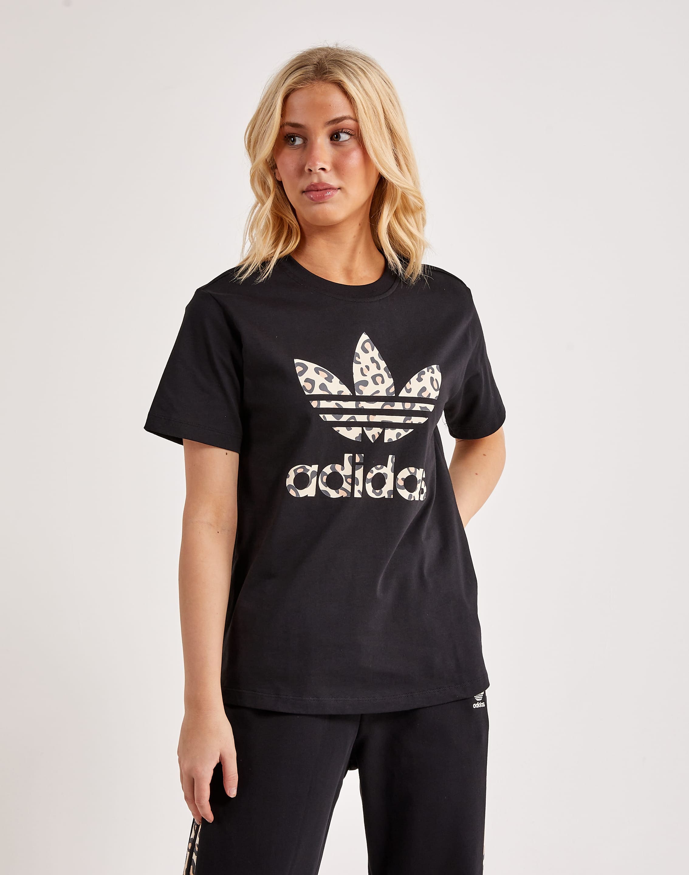 Adidas Apparel Adidas Tshirt Womens Adidas Leopard Luxe Trefoil Tee