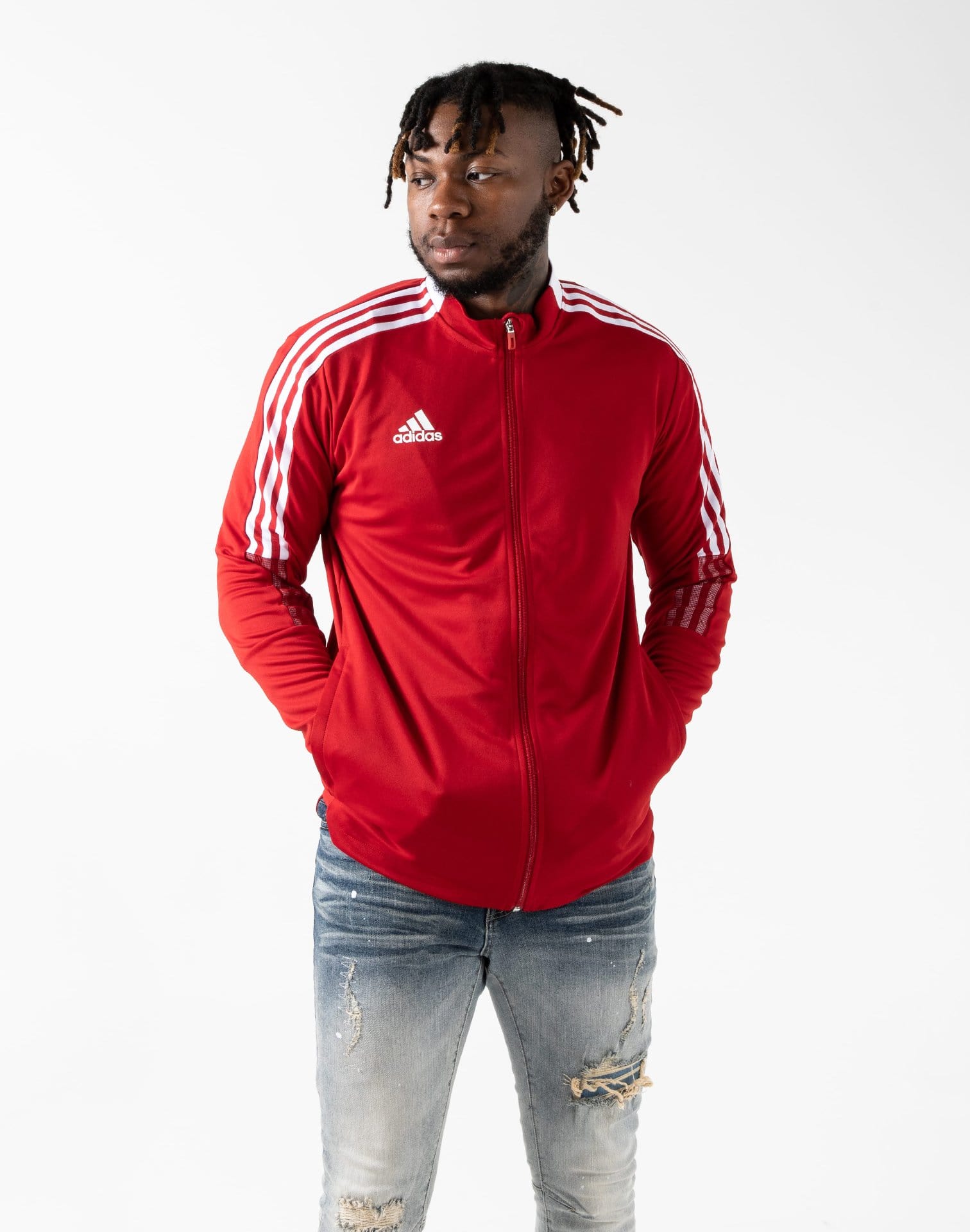 Red adidas shoes jacket Clearance