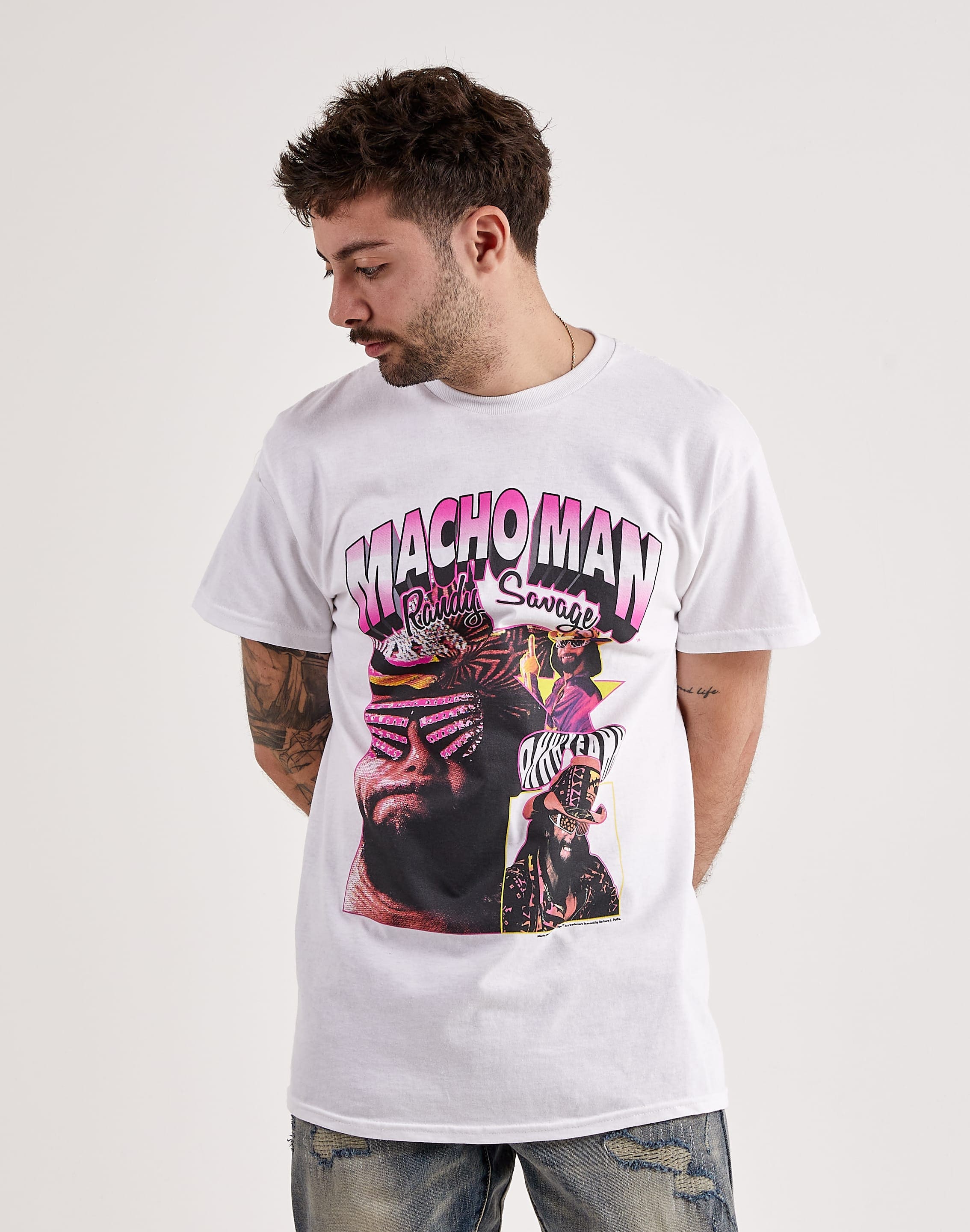 macho man dress shirt WWE World Wrestling Entertainment Old School Macho Man Glasses Adult Lime Green Tank Top Shirt - World Wrestling Entertainment