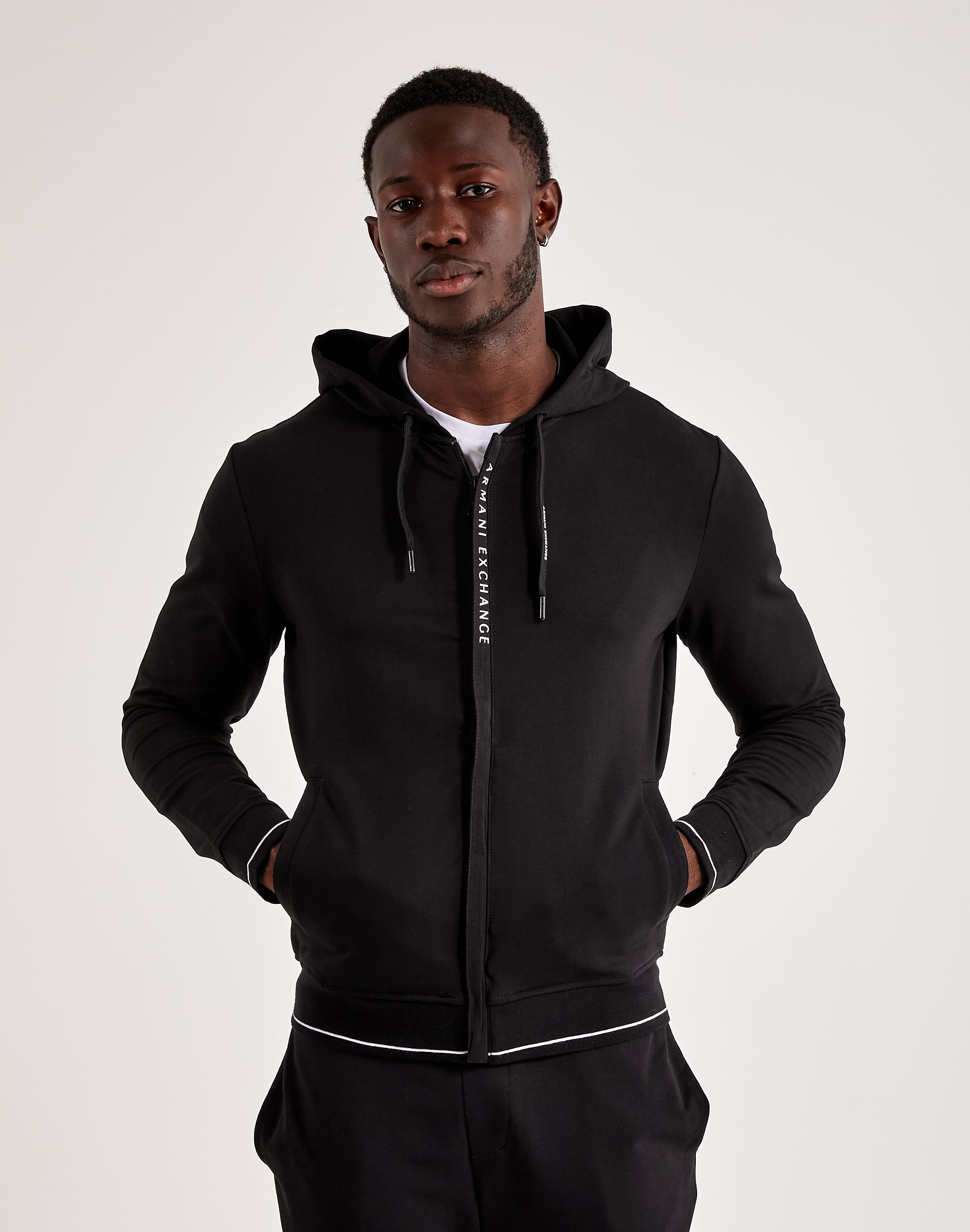 Armani Exchange Logo Tape Full-Zip Hoodie – DTLR