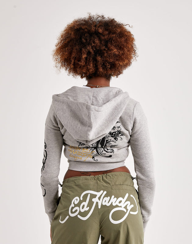 Don Ed Hards Roses Ed Hardy Heart Roses Zip-Up Hoodie – DTLR