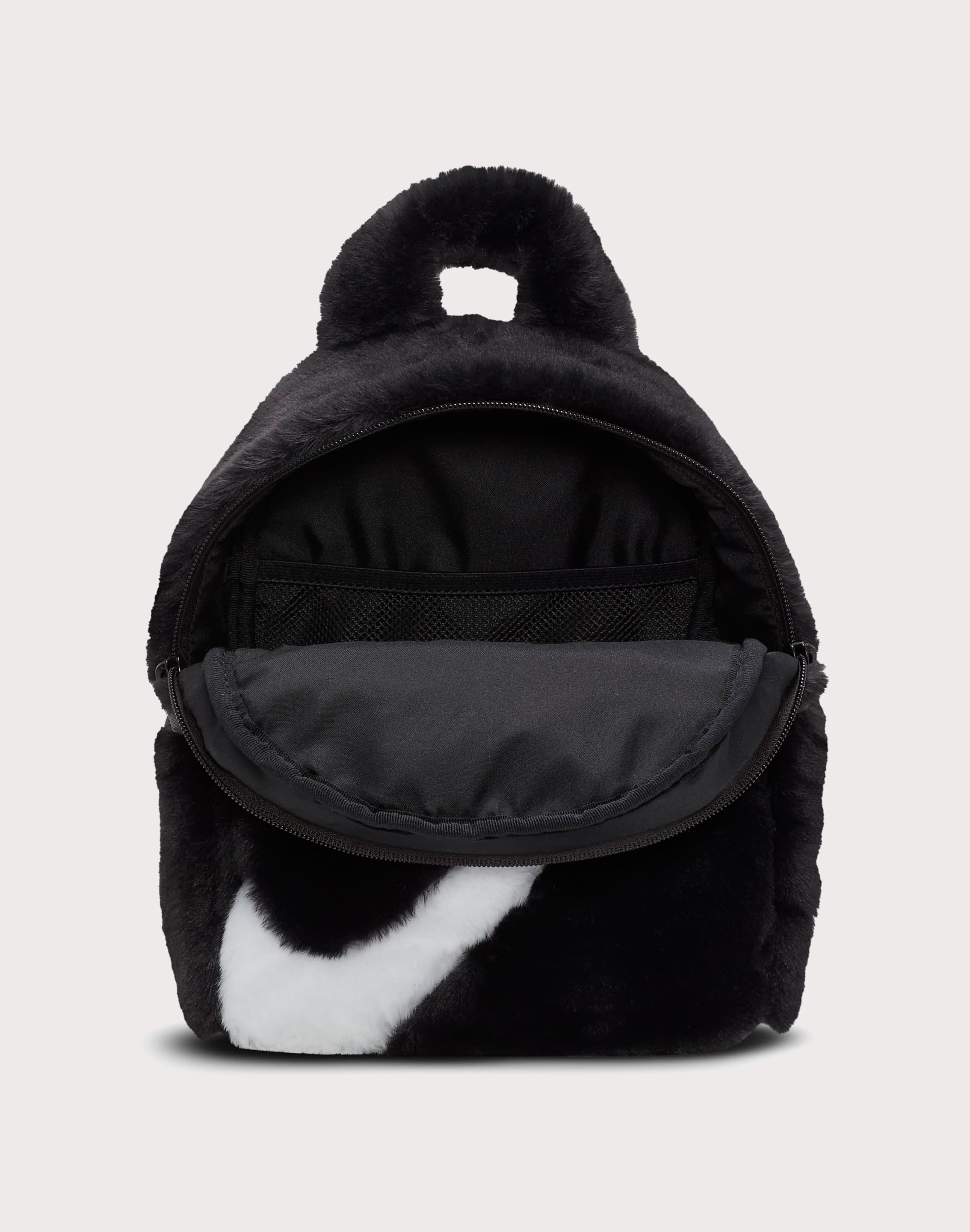 grey faux fur mini backpack Nike Futura 365 Faux Fur Mini Backpack