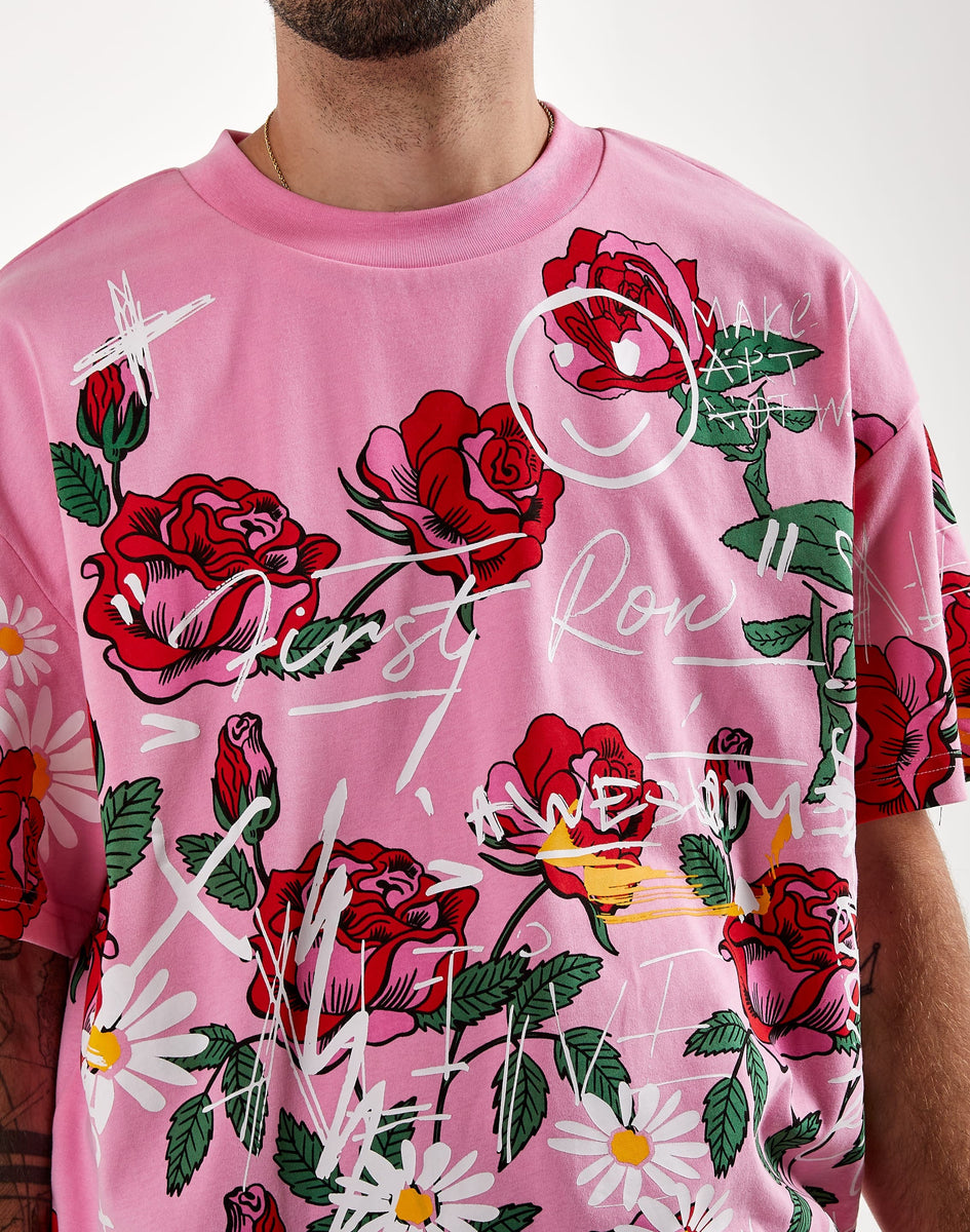 First Row Allover Rose Bloom Print Tee – DTLR