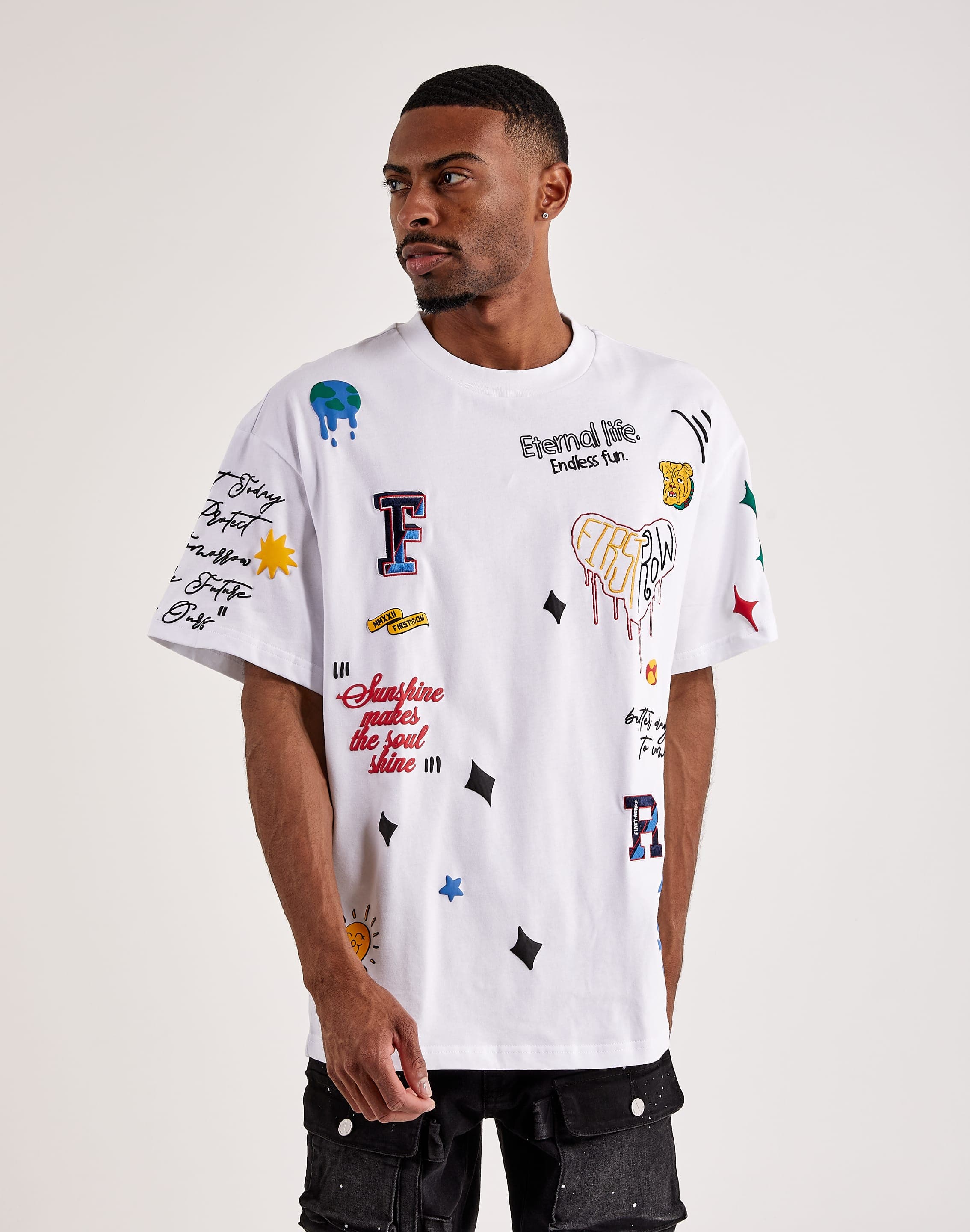 First Row Men's Embroidered Tee