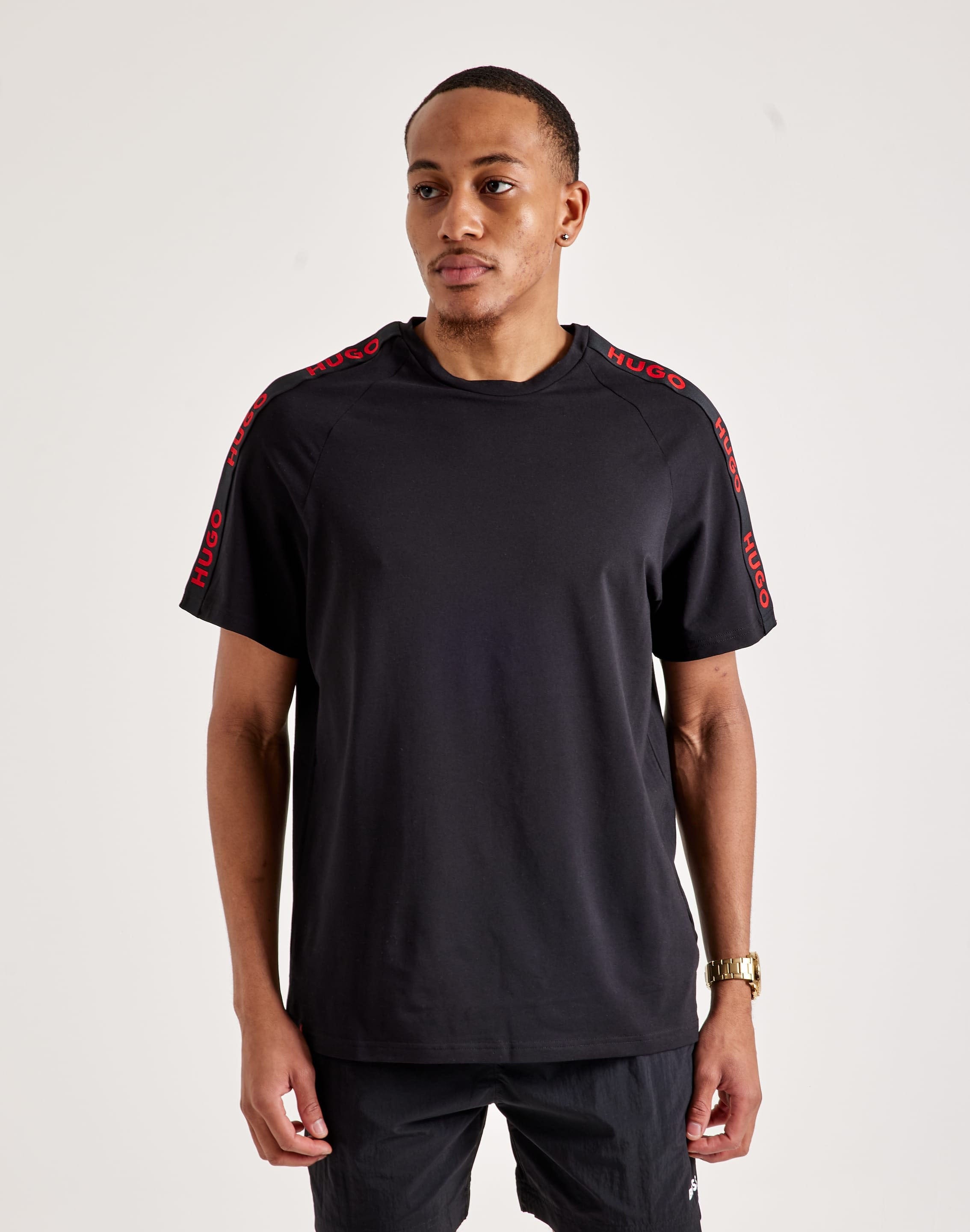 HUGO - T-shirt Relaxed en jersey de coton à logo imprimé - Noir HUGO - T-shirt Relaxed en jersey de coton à logo imprimé - Noir