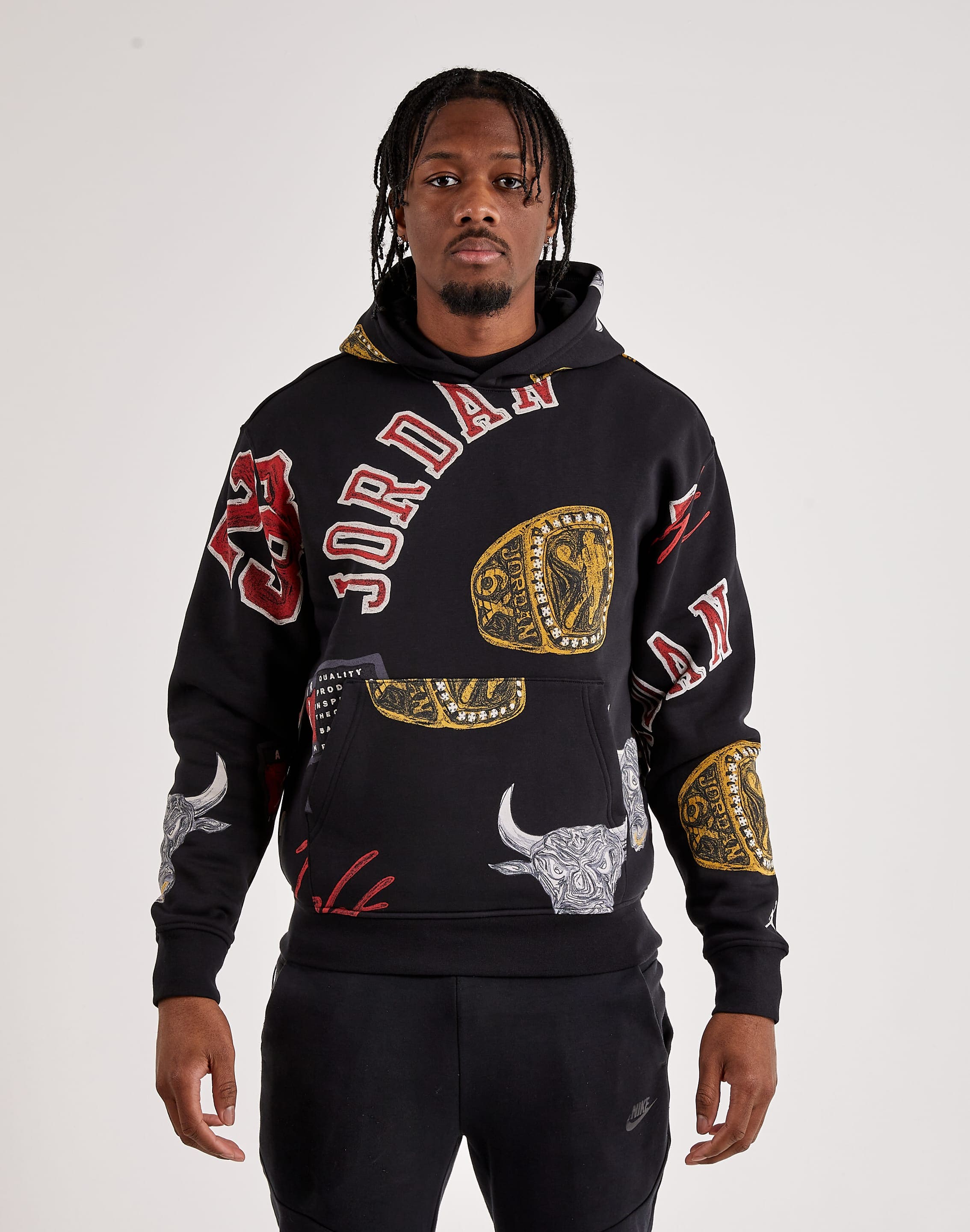 Jordan Essentials Fleece Allover Print Pullover Hoodie – DTLR