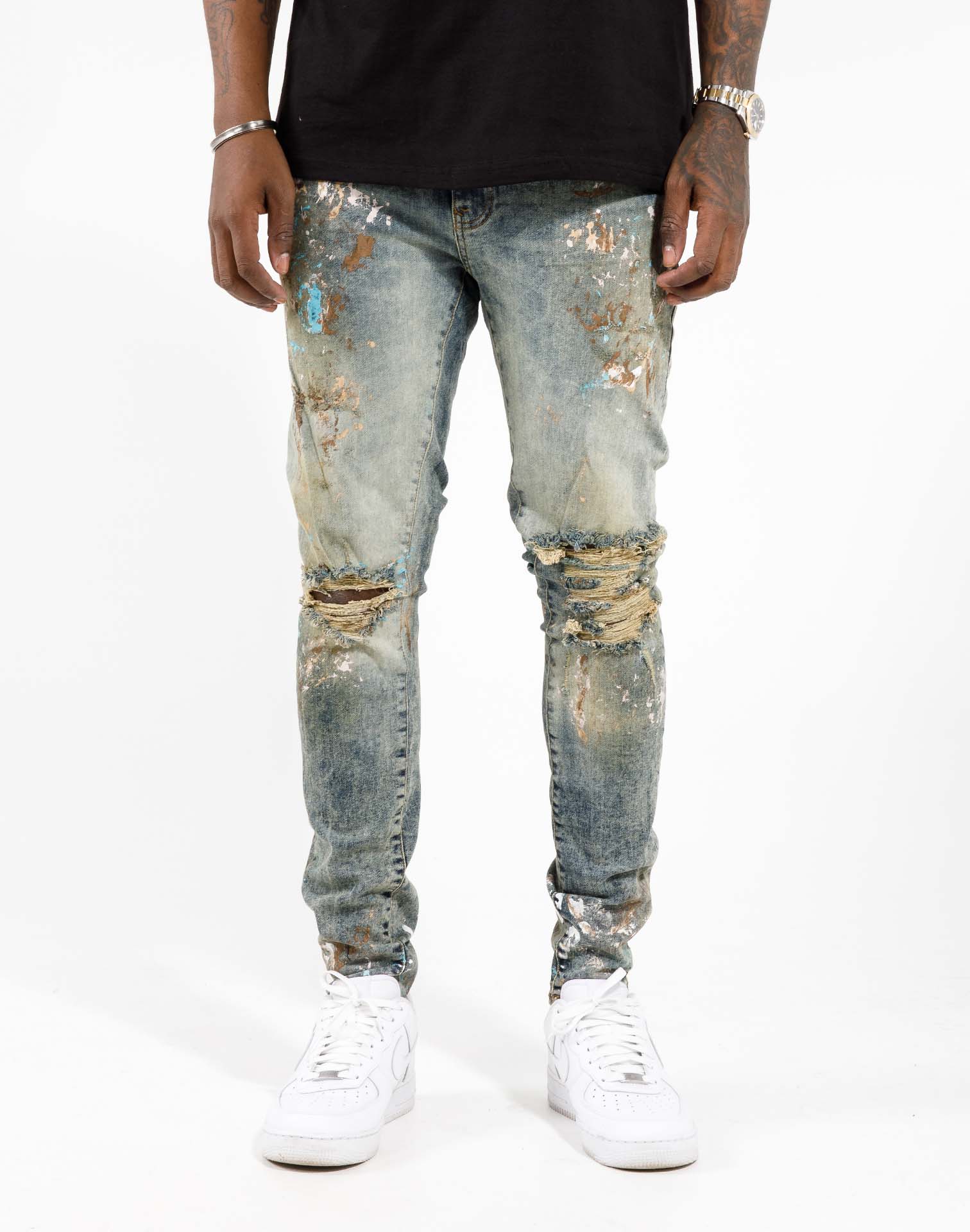 Jordan Craig Paint Rip And Repair Jeans – DTLR