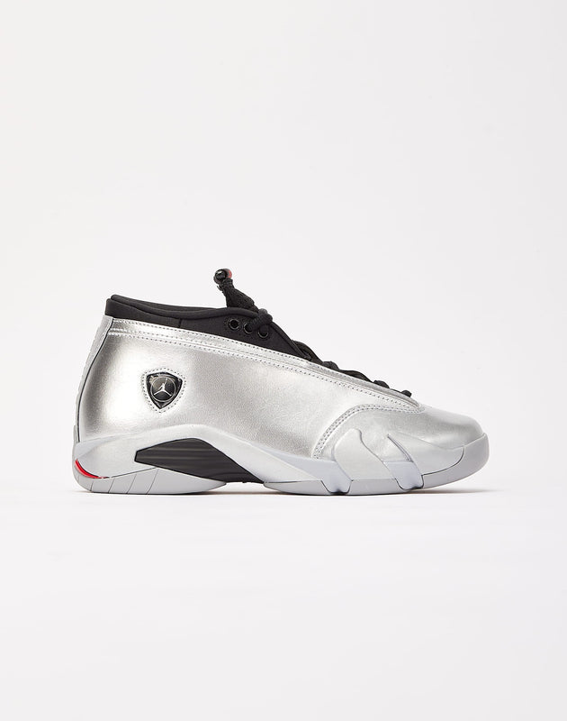 jordan 14 retro low black gym red metallic platinum