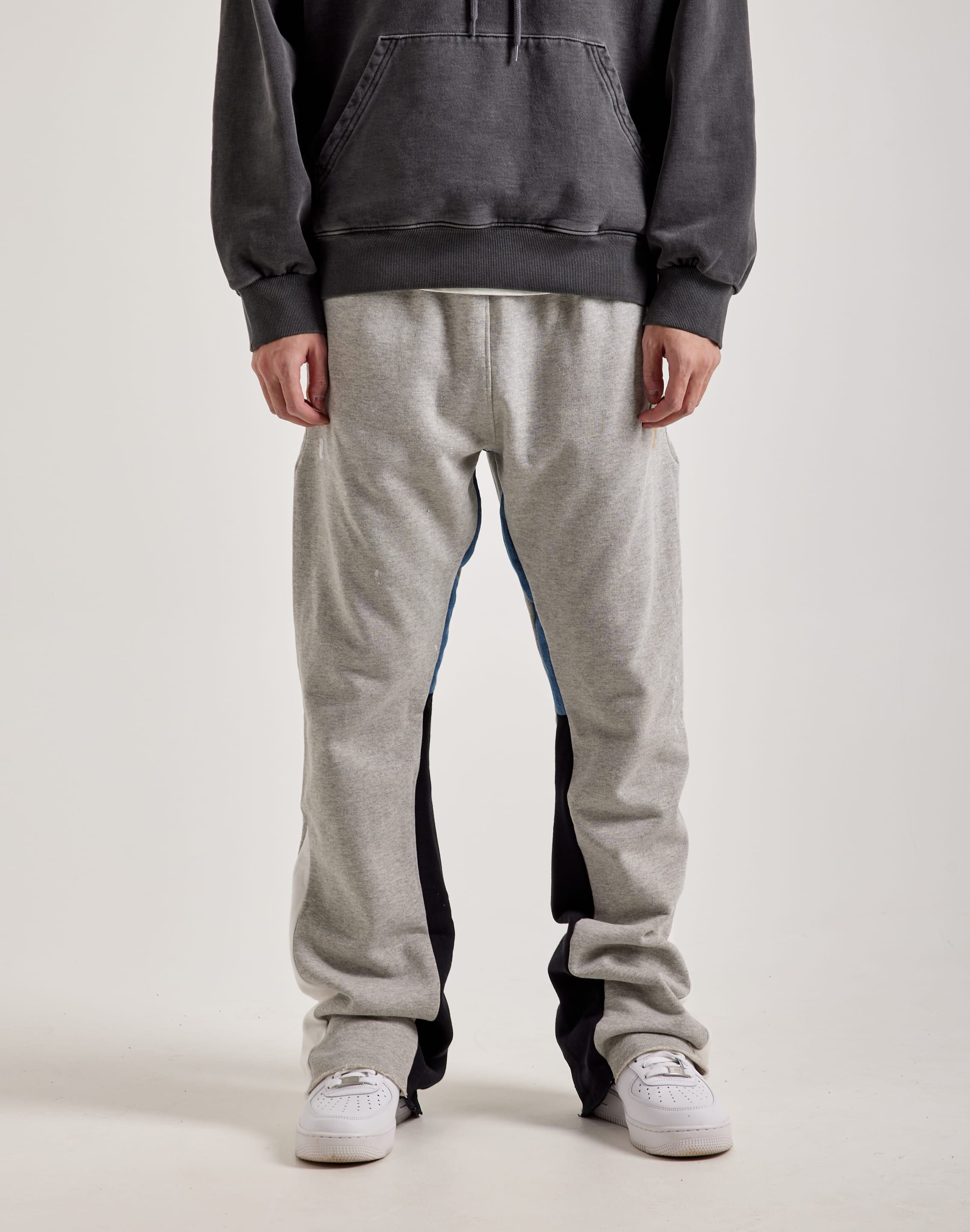 Contrast Bootcut Sweatpants - Grey