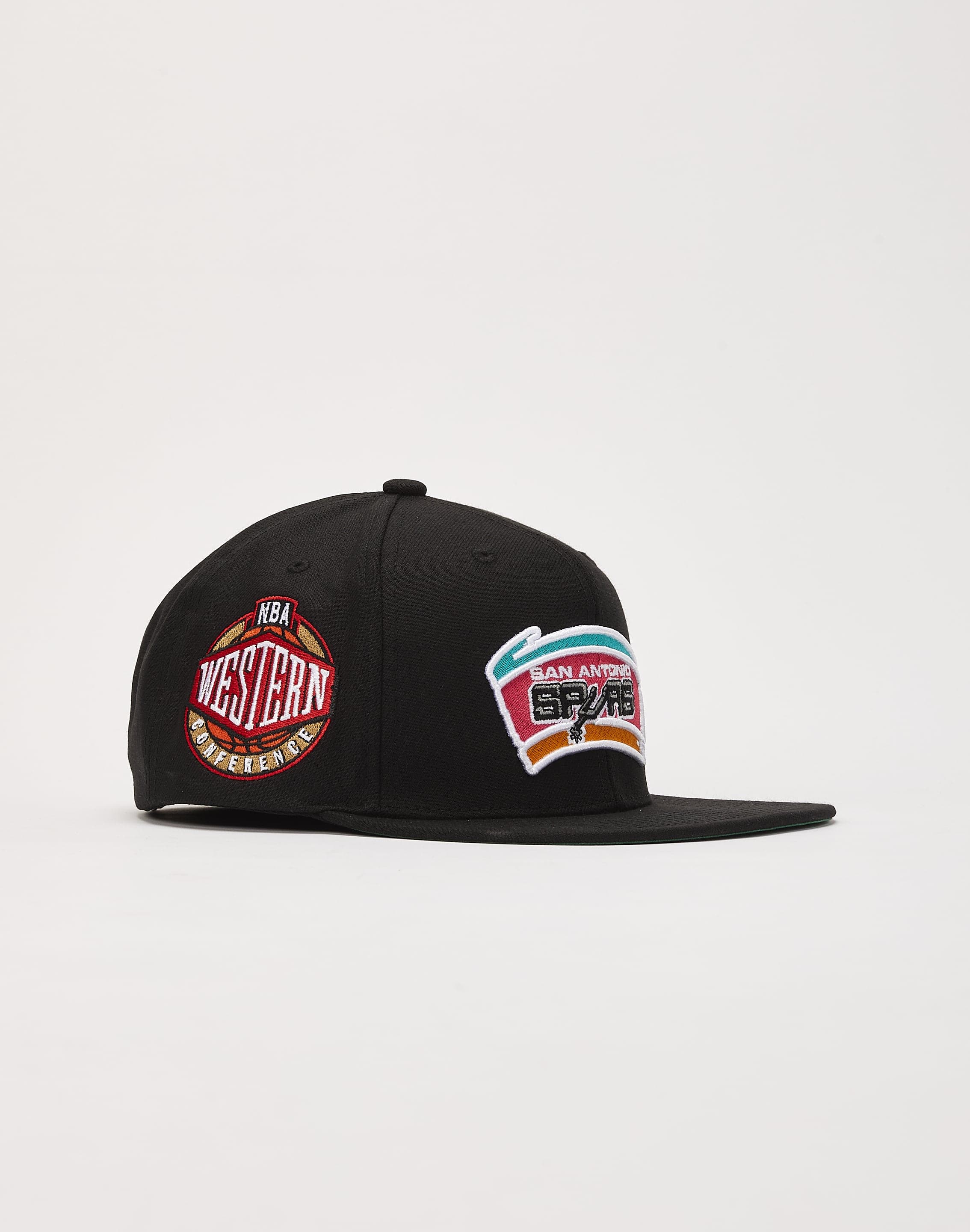 Mitchell & Ness San Antonio Spurs Snapback Hat Adjustable Cap - Light  (Pastel) Green/Pink Bottom