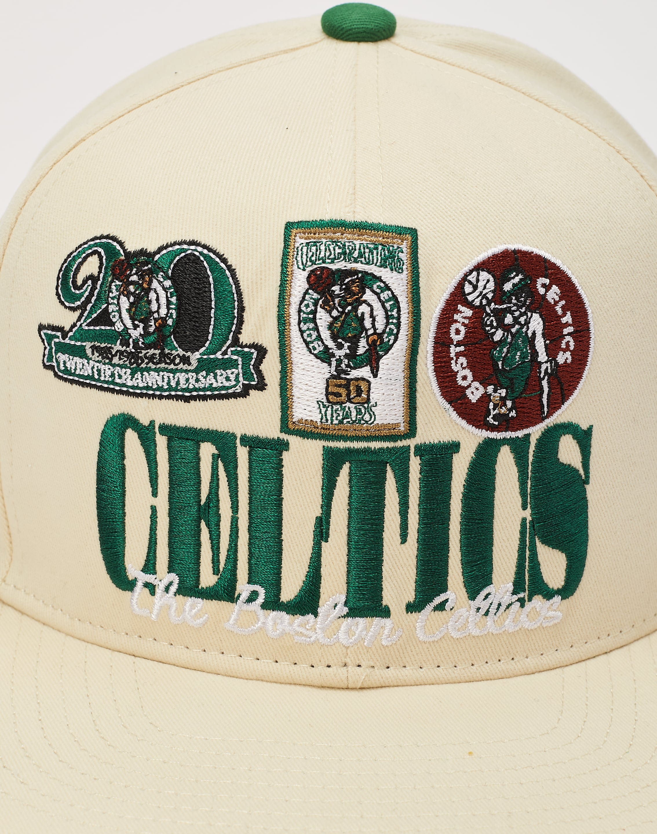 Mitchell & Ness Boston Celtics Negative Space Chain Adjustable Snapback Hat  Cap