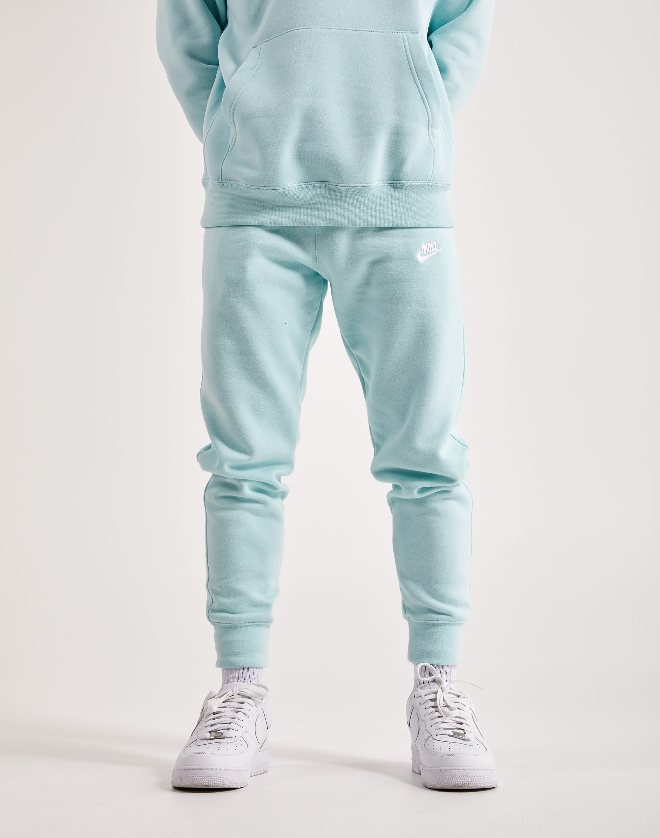 Nike, Shirts, Nike Sportswear Club Fleece Tracksuit 2 Piece Hoodie Jogger  Blue White Large