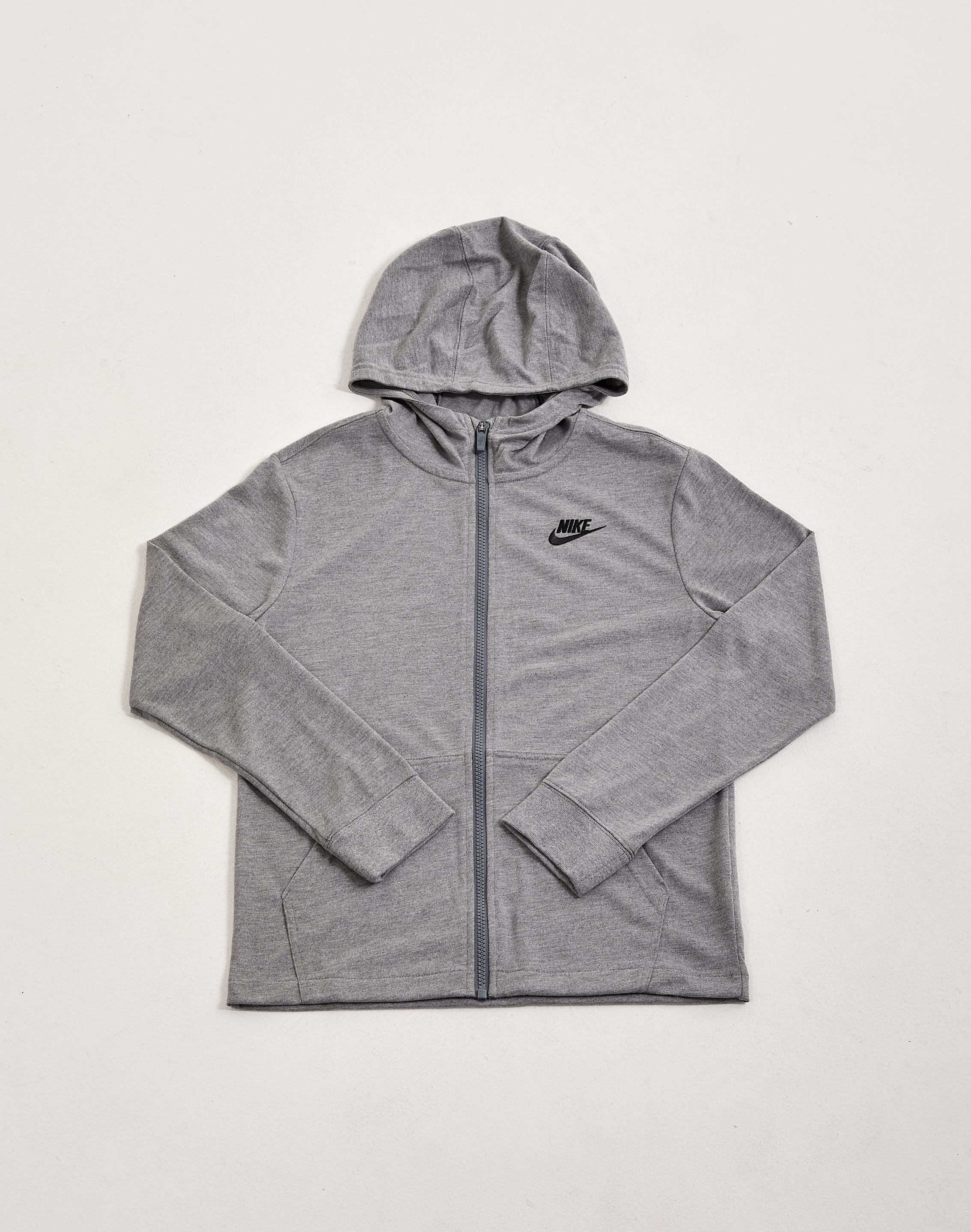 Grey Nike Nike Mens Jersey Club Full Zip Hoodie Nike Mens Therma