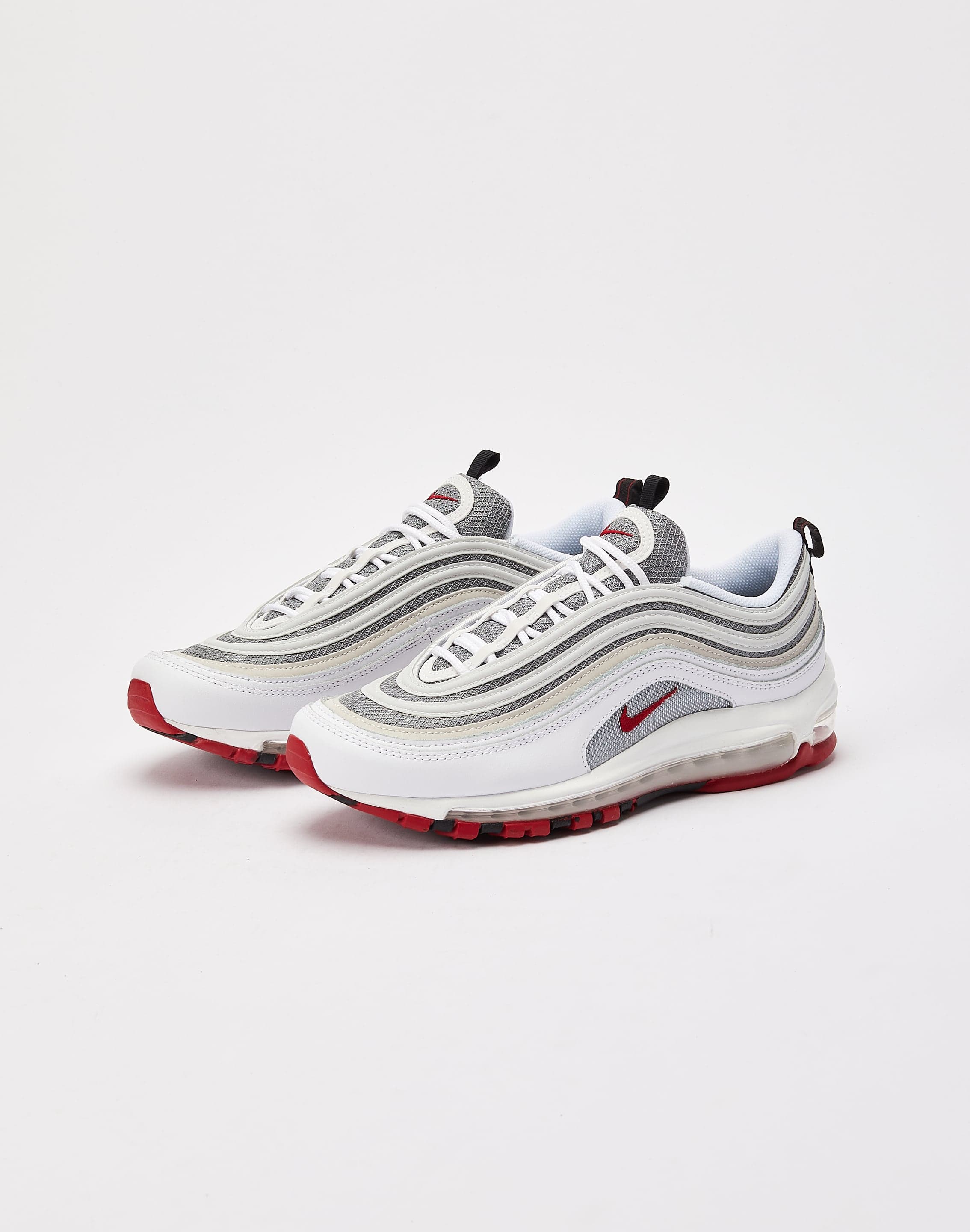 Nike Air Max 97 White Varsity Red Silver Sneakers DM0027-100 Mens Size