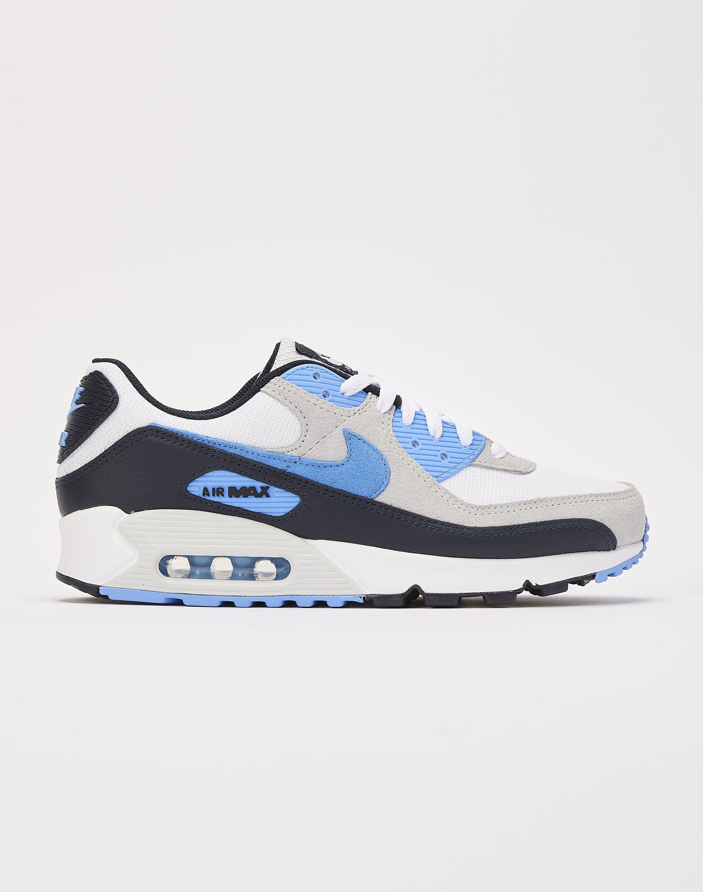 Nike Men's Air Max 90 Shoes, Size 8, White/University Blue