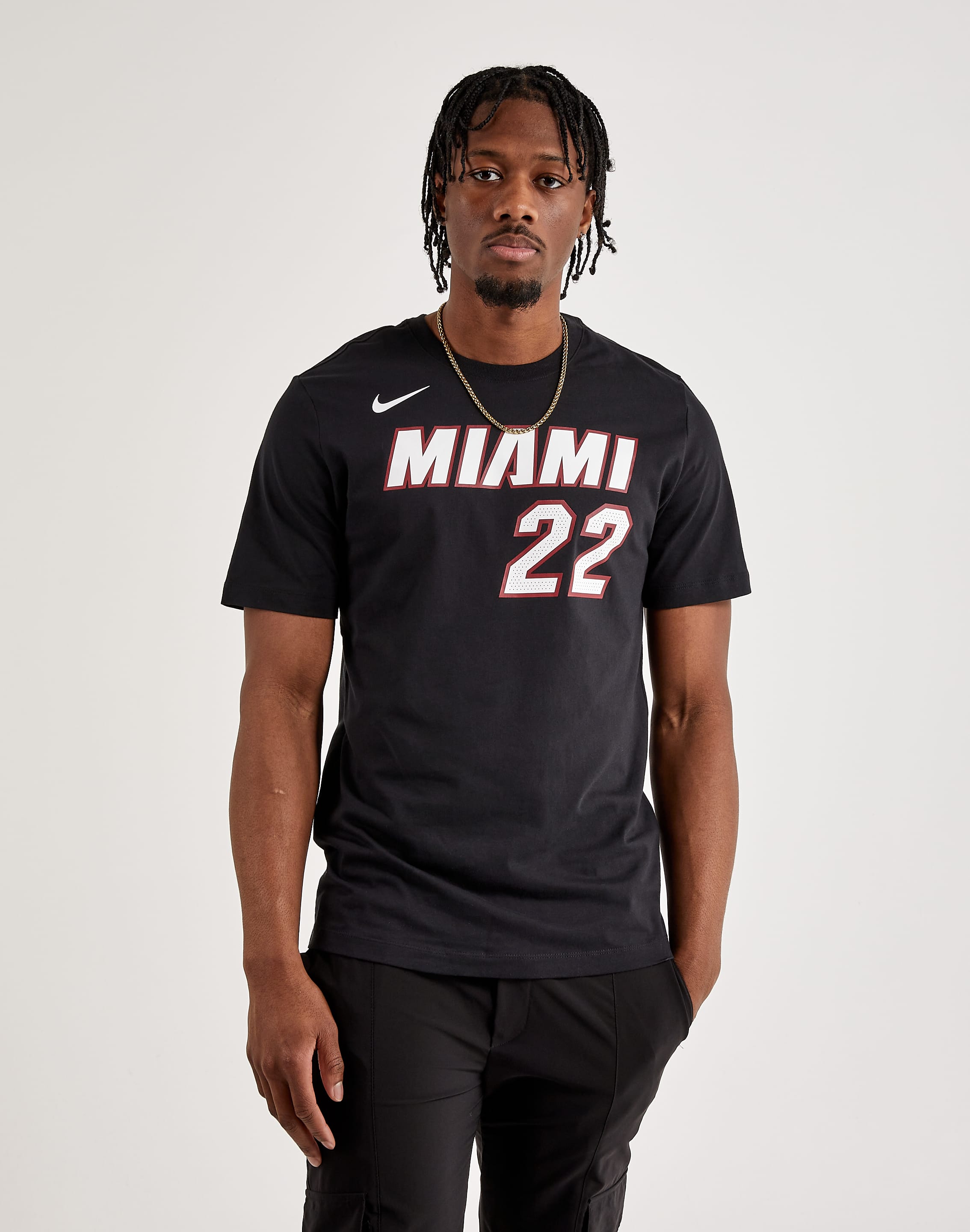 Nike Men's Miami Heat Jimmy Butler #22 Black T-Shirt, Small