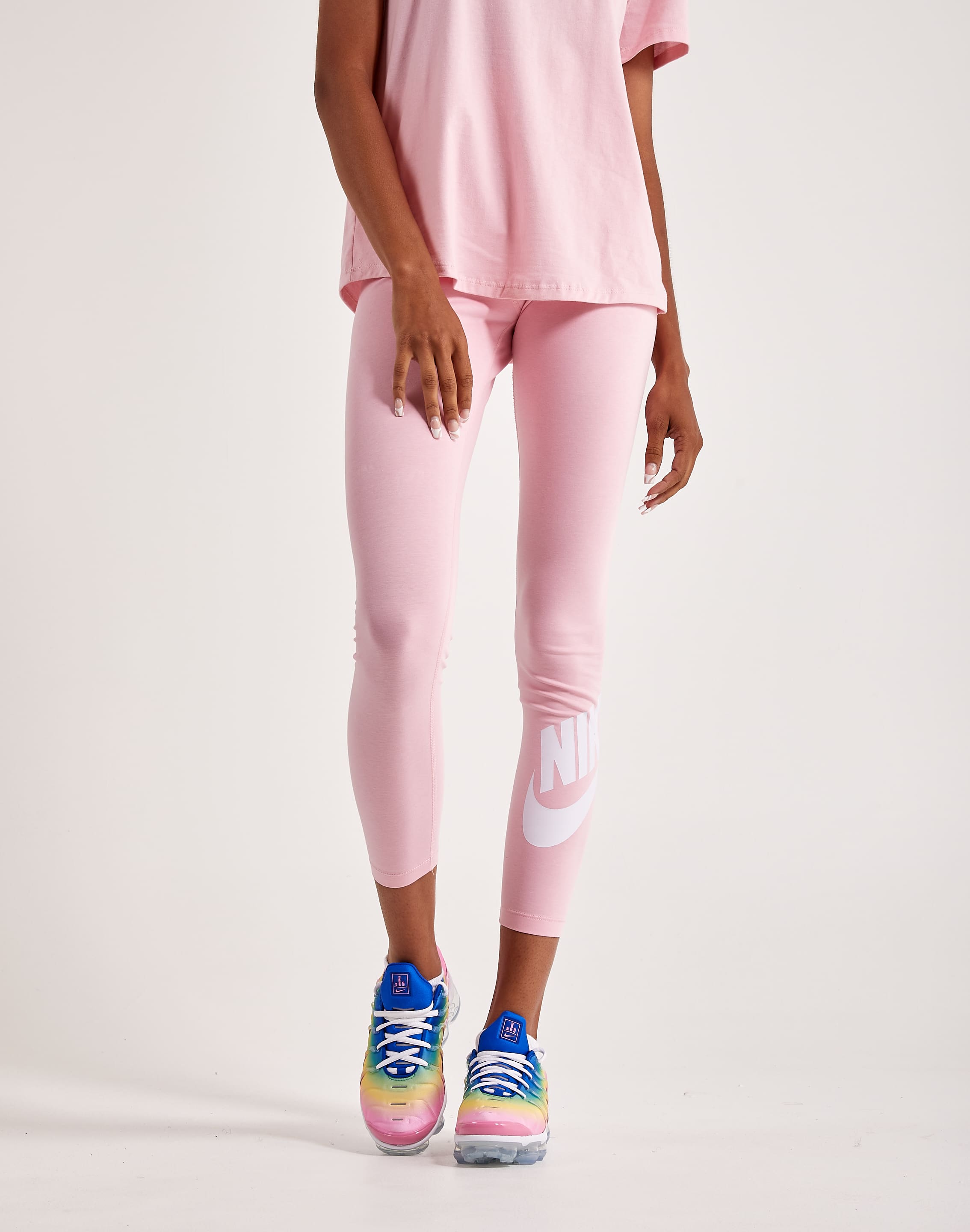 NIKE PRO Women DRI-FIT Two Tone Pink Stretch Capri Leggings Size XL 