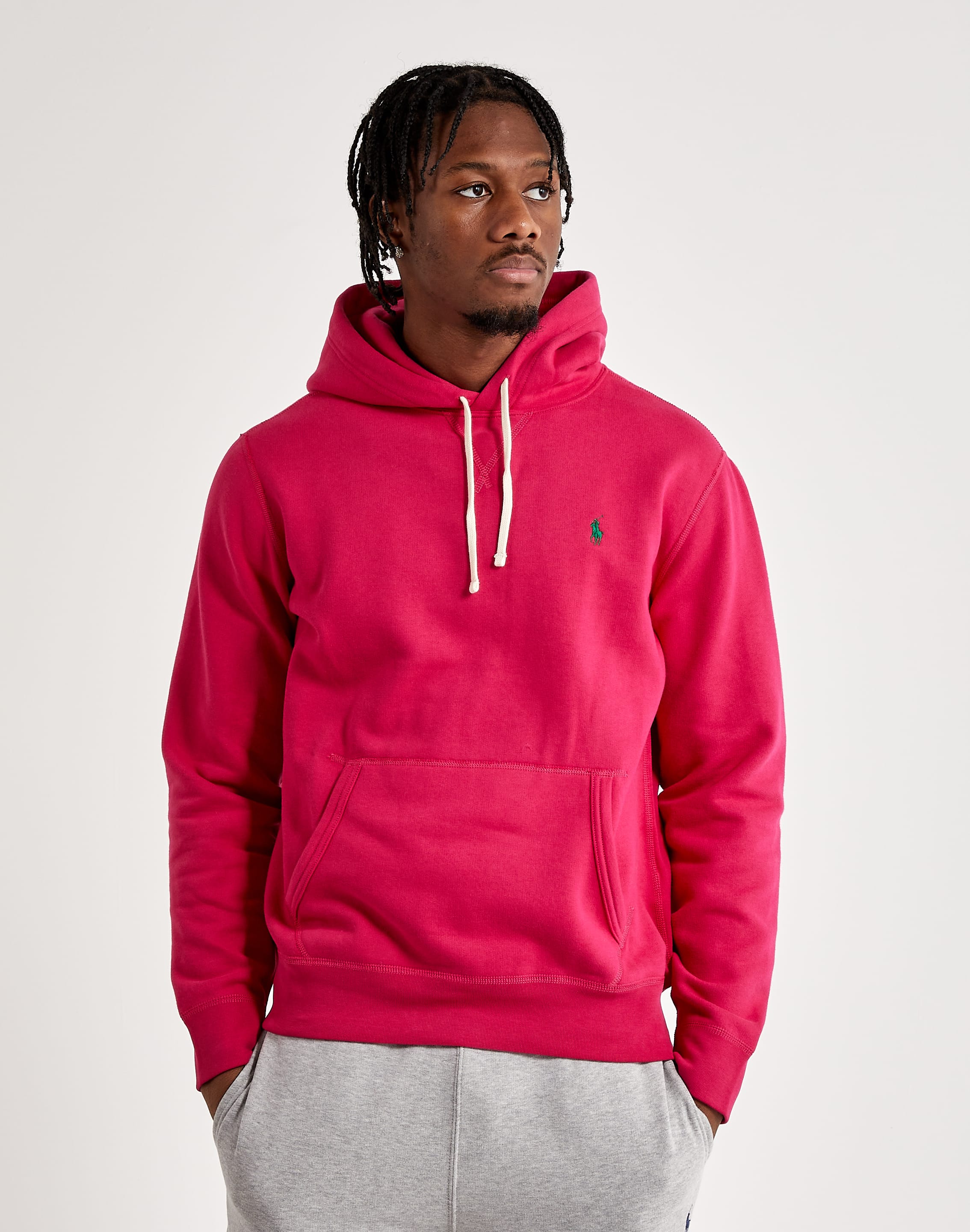 POLO RALPH LAUREN Logo Embroidered Hoodie, Red
