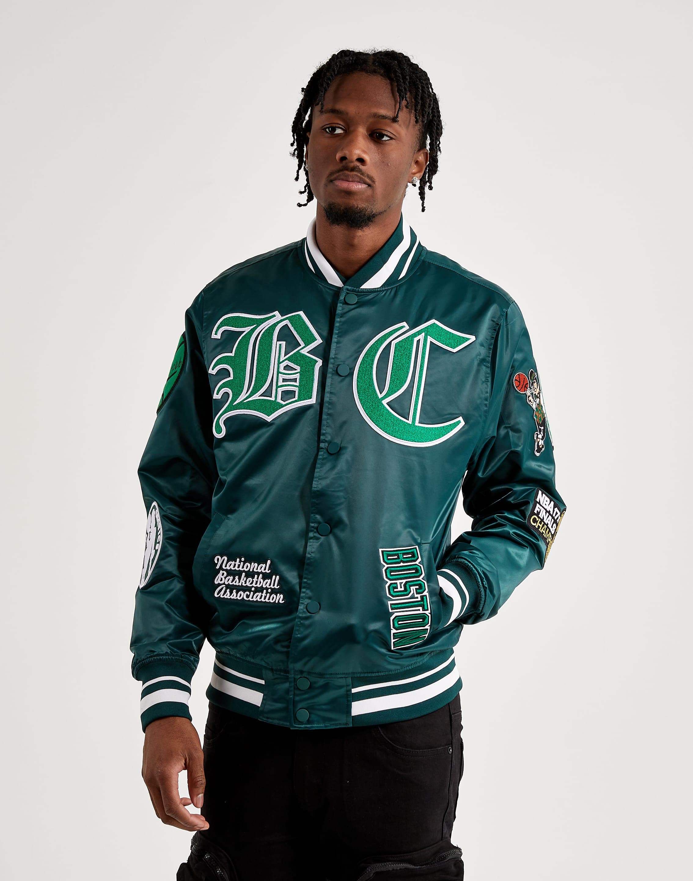 Men's Pro Standard Black Boston Celtics Remix Varsity Full-Zip Jacket
