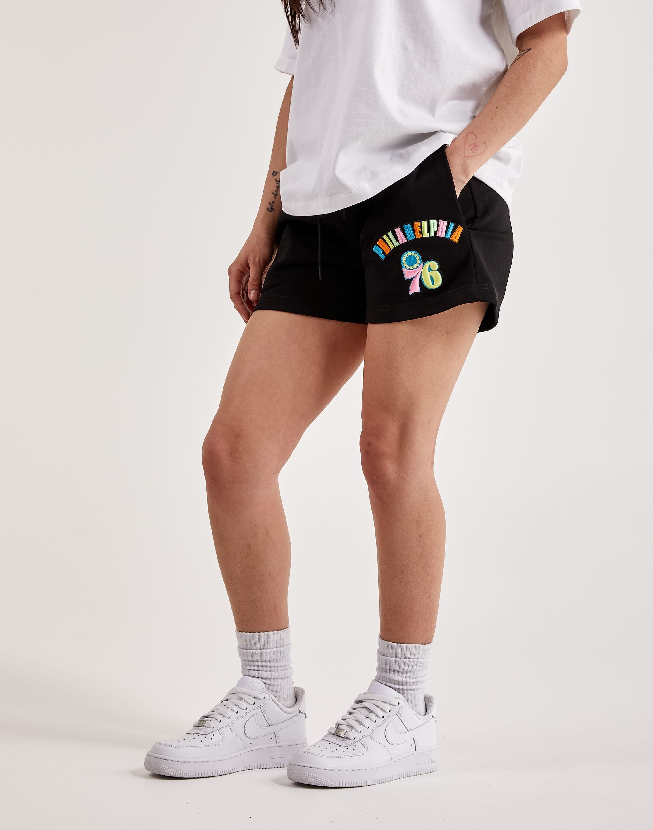 Photo of Pro Standard Philadelphia 76ers Washed Neon Fleece Shorts