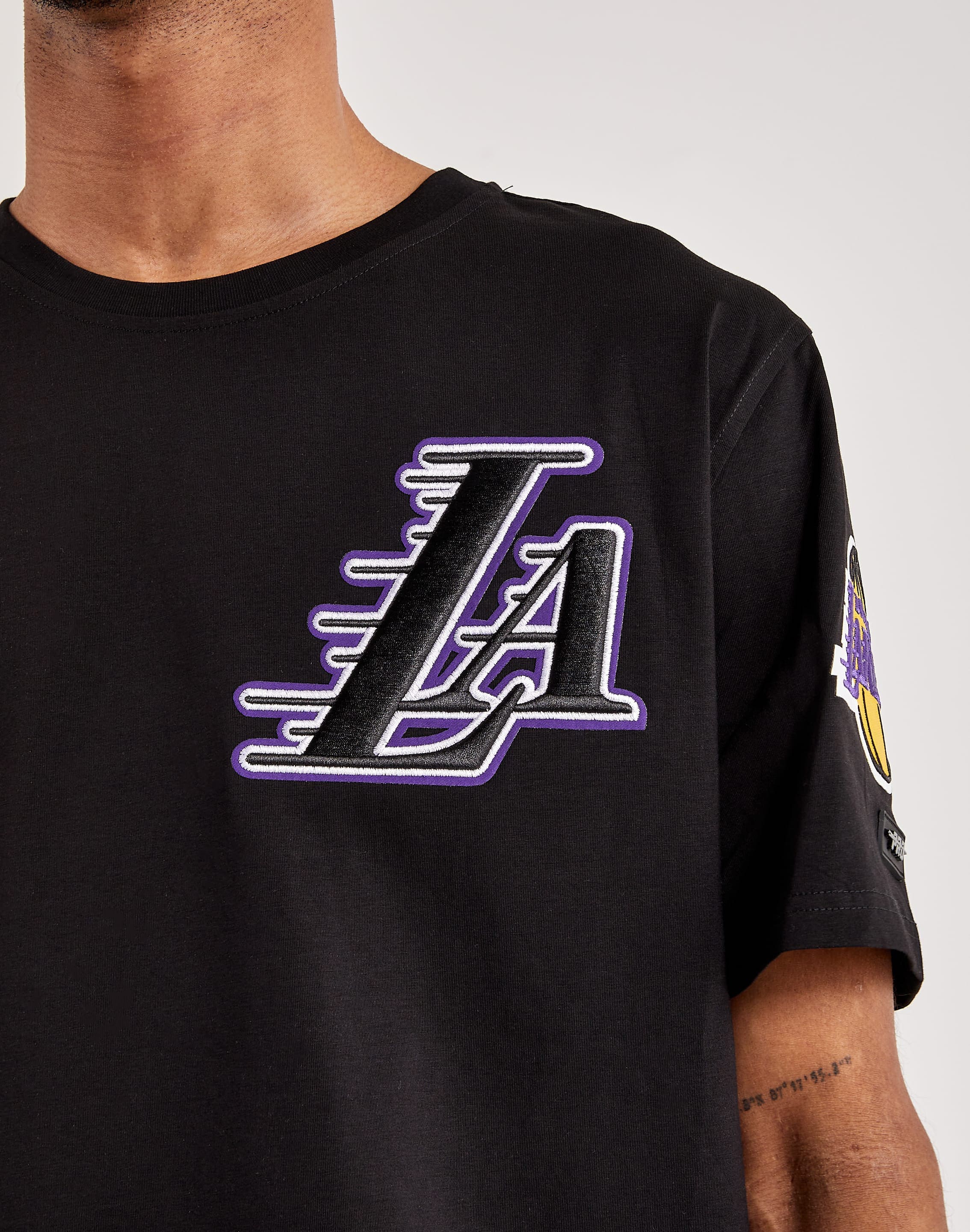 Pro Standard Mens Los Angeles Lakers Lakers Split Drop Shoulder T-Shirt - Mens Black/White