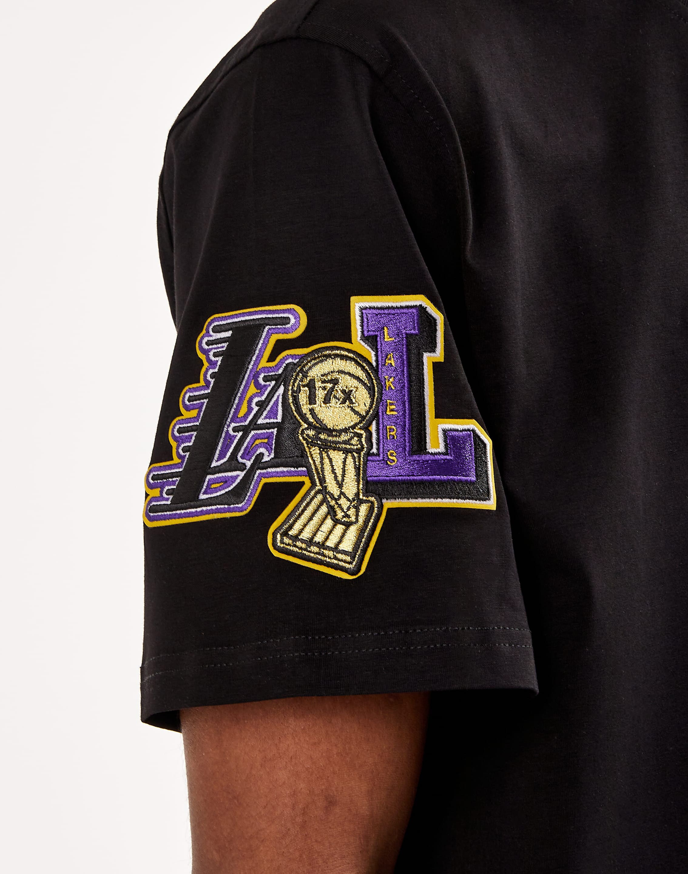 Pro Standard Black Los Angeles Lakers Cityscape Crop Boxy T-shirt