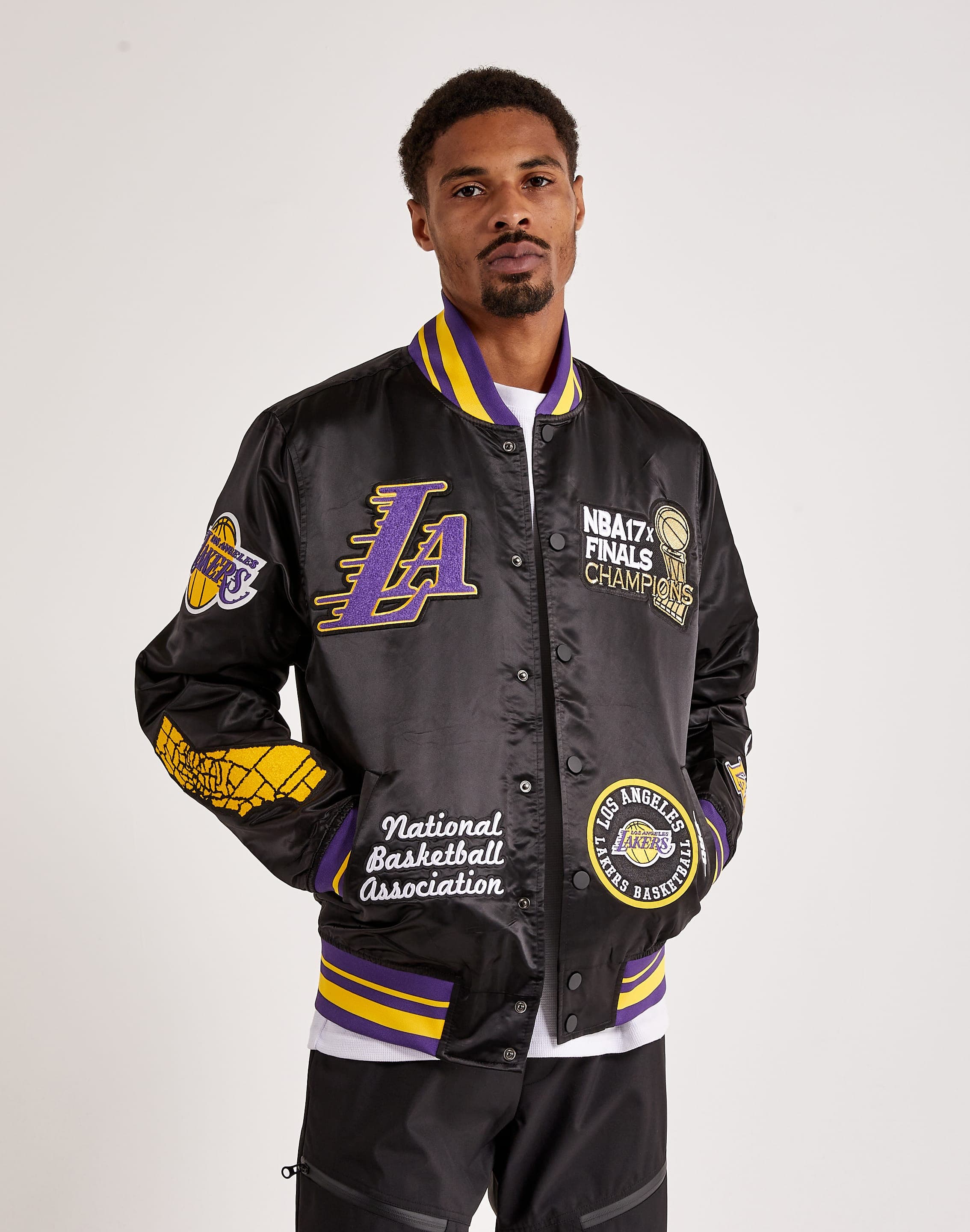 Pro Standard Los Angeles Lakers Satin Varsity Jacket