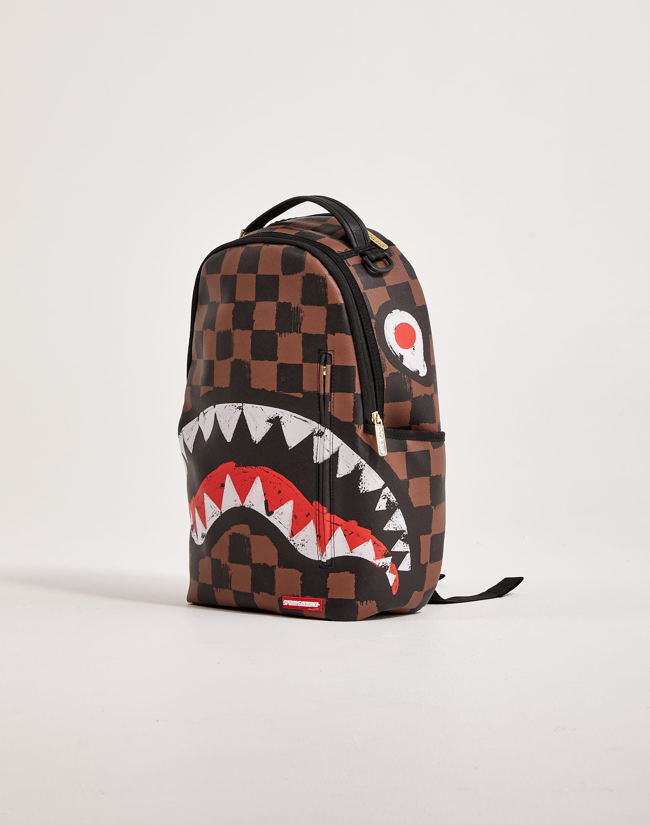 thumbnail image 2 of Sprayground Shark In Paris Brown Checkered Monogram Henny Backpack - Vegan Leather 2 of 4