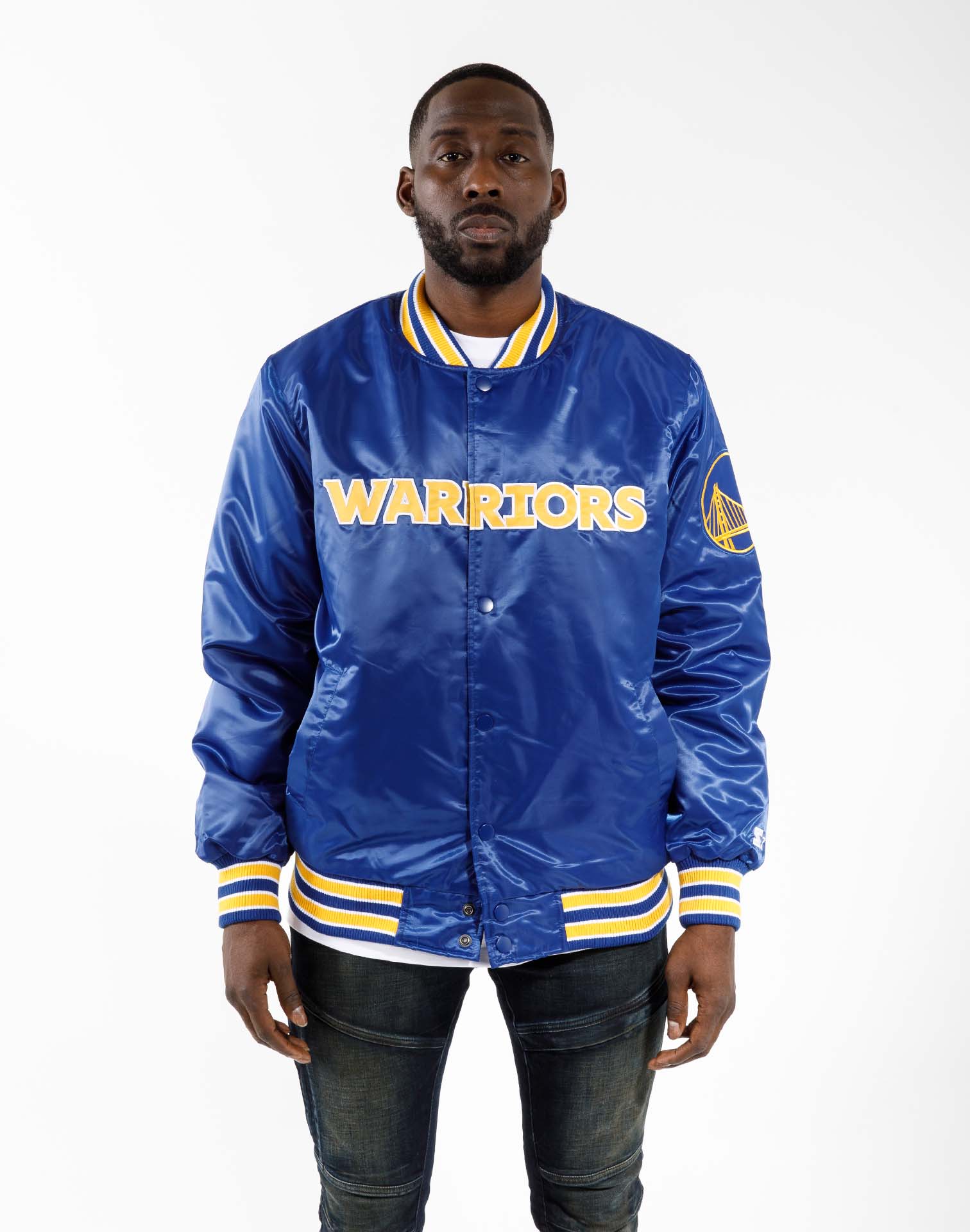 Starter NBA Men's Golden State Warriors The City Enforcer Satin Jacket Large
