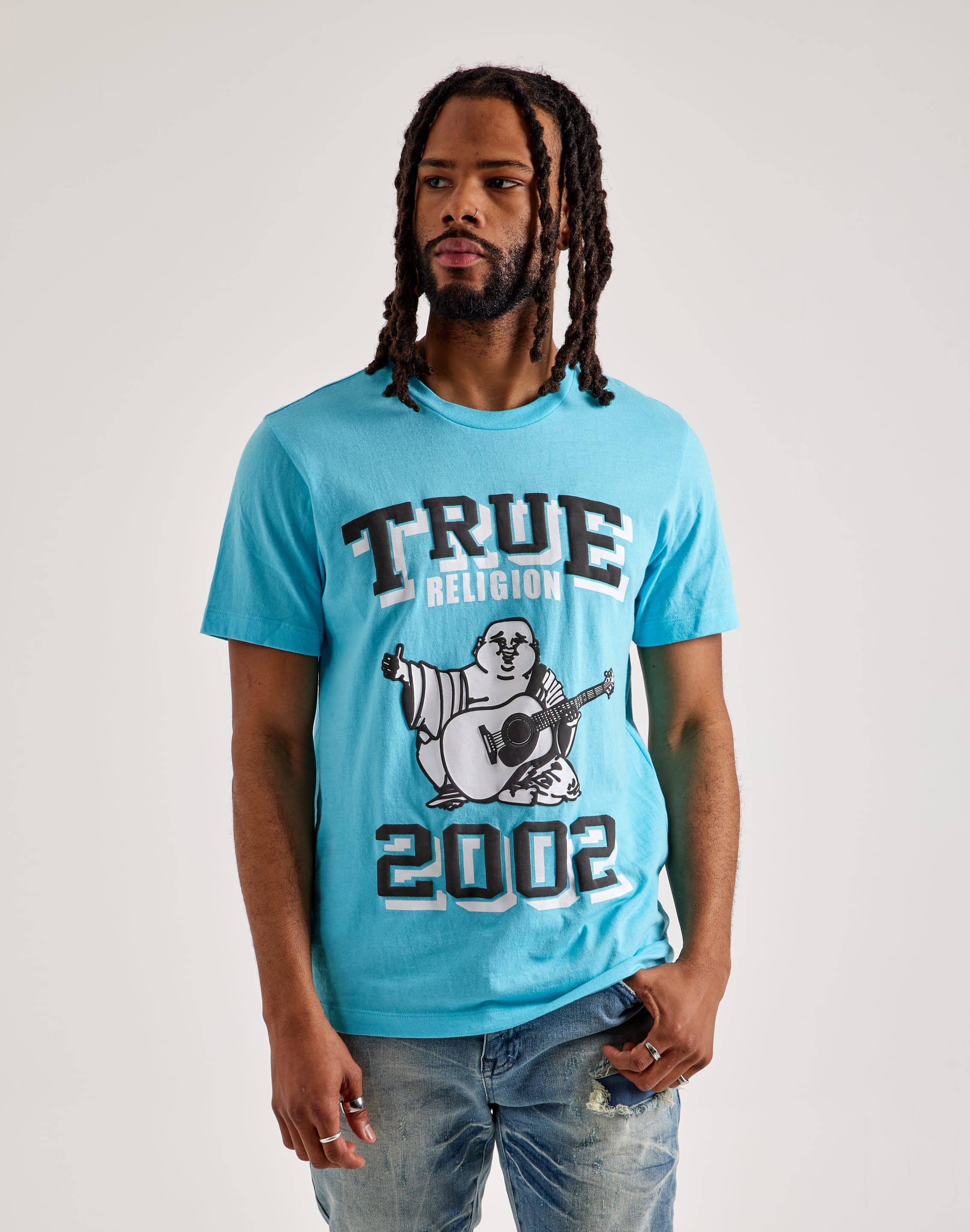 Mens Tshirt Baby Blue True Religion Shirt True Religion 2002 Tee