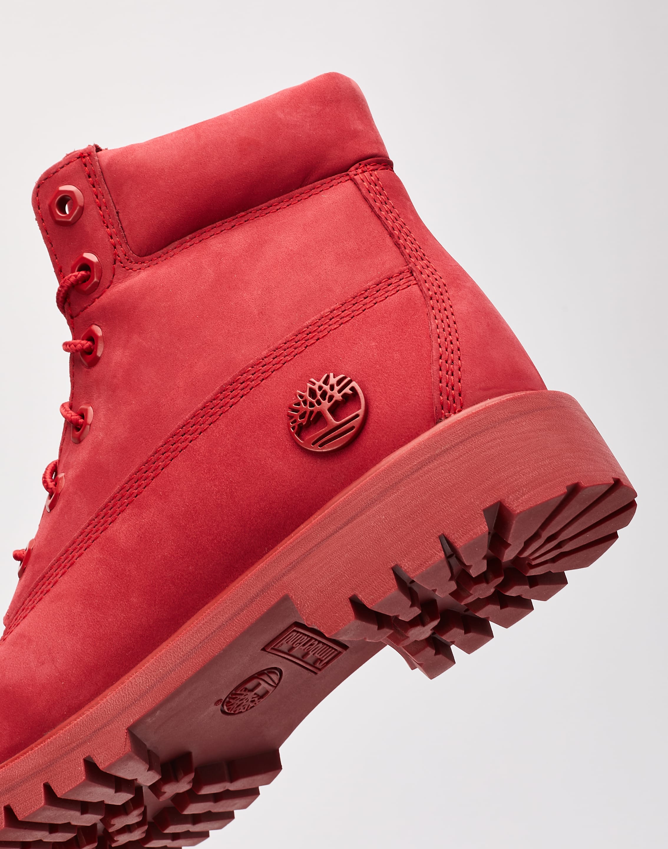 Timberland Red All Red Leather Timberland Boots