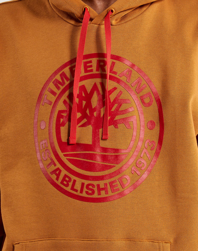 Timberland men's logo pullover wheat hoodie Clearance