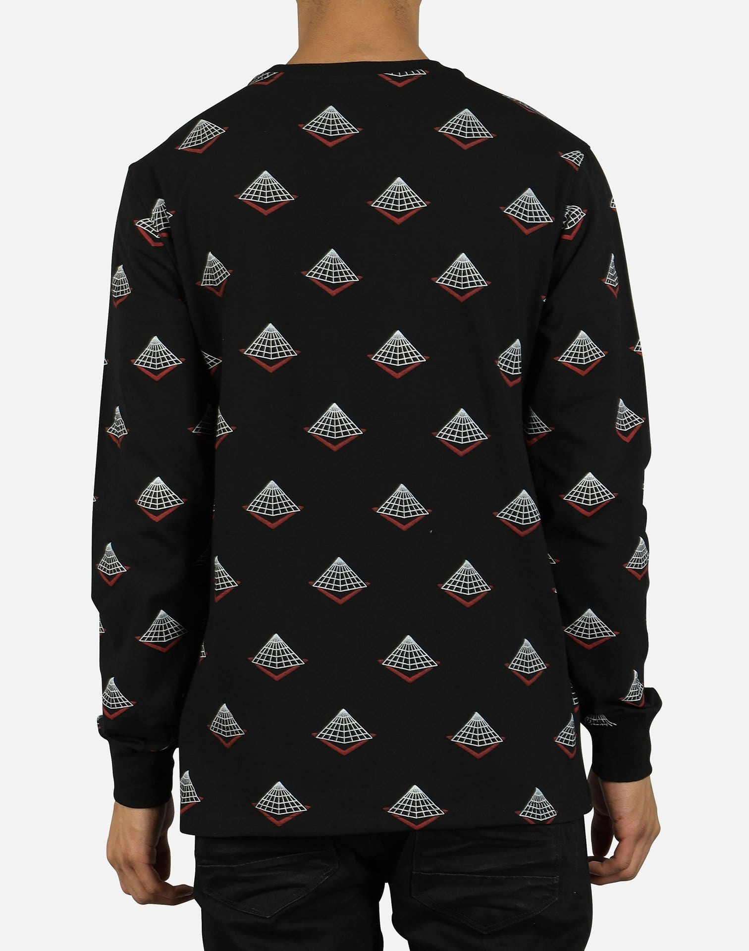 Black Pyramid Men's Drip Logo Monogram Long-Sleeve Shirt