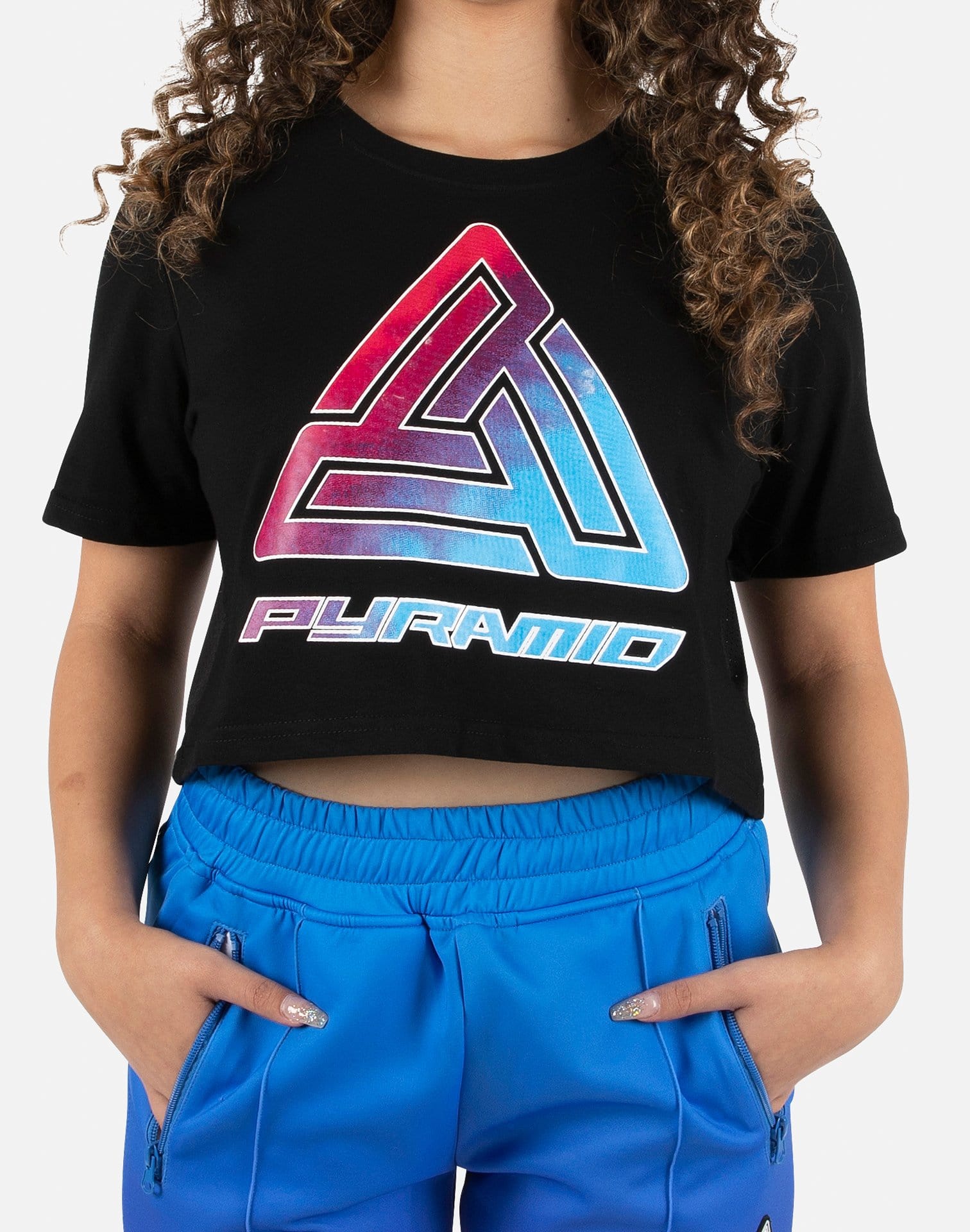 Black Pyramid Women's Ombre Logo Cropped Tee