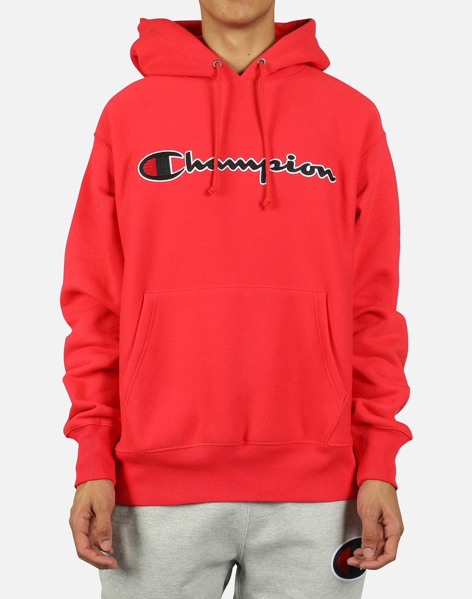 Champion Men's Reverse Weave Chain Stitch Script Logo Pullover Hoodie