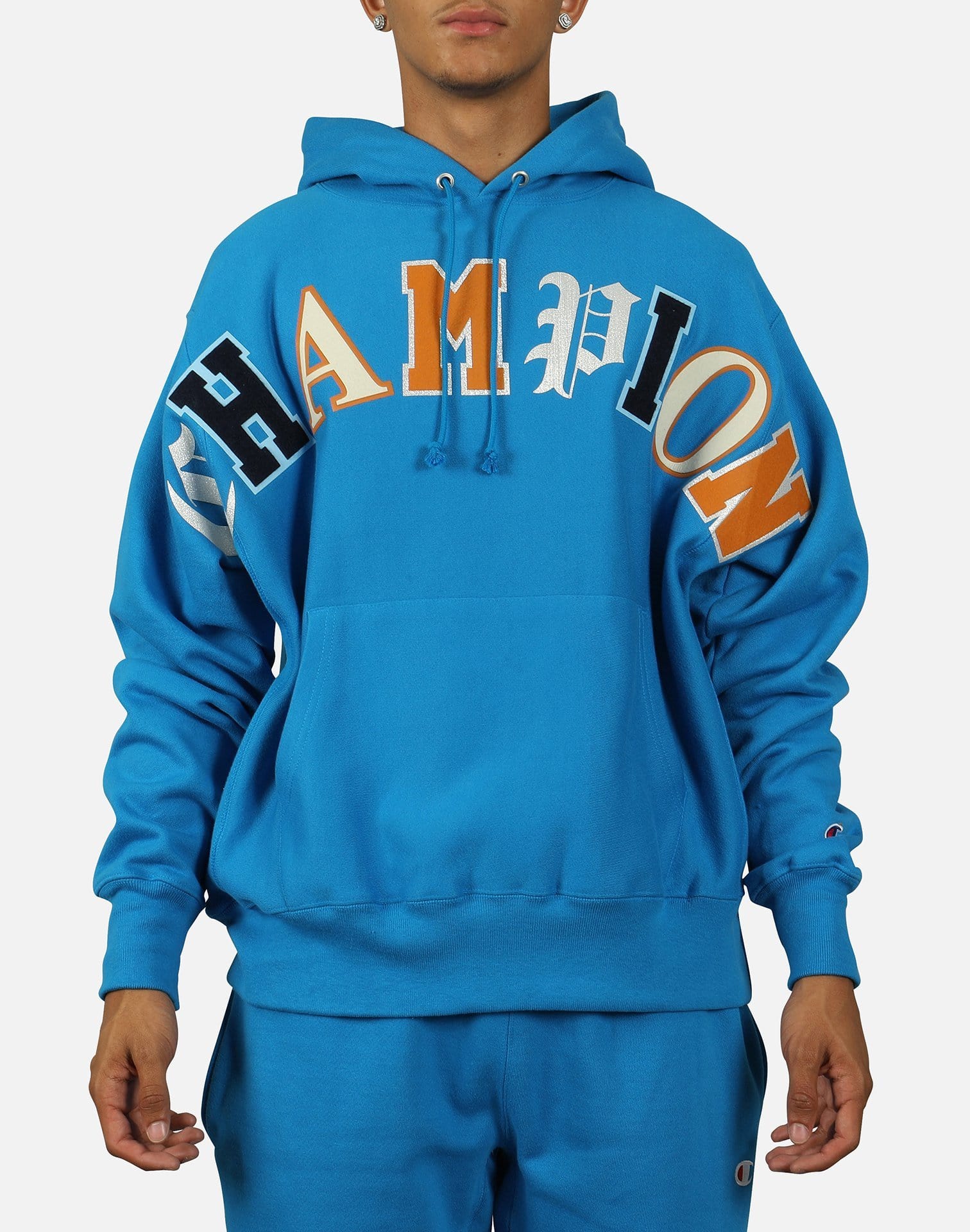 Champion REVERSE WEAVE OLD ENGLISH PULLOVER HOODIE
