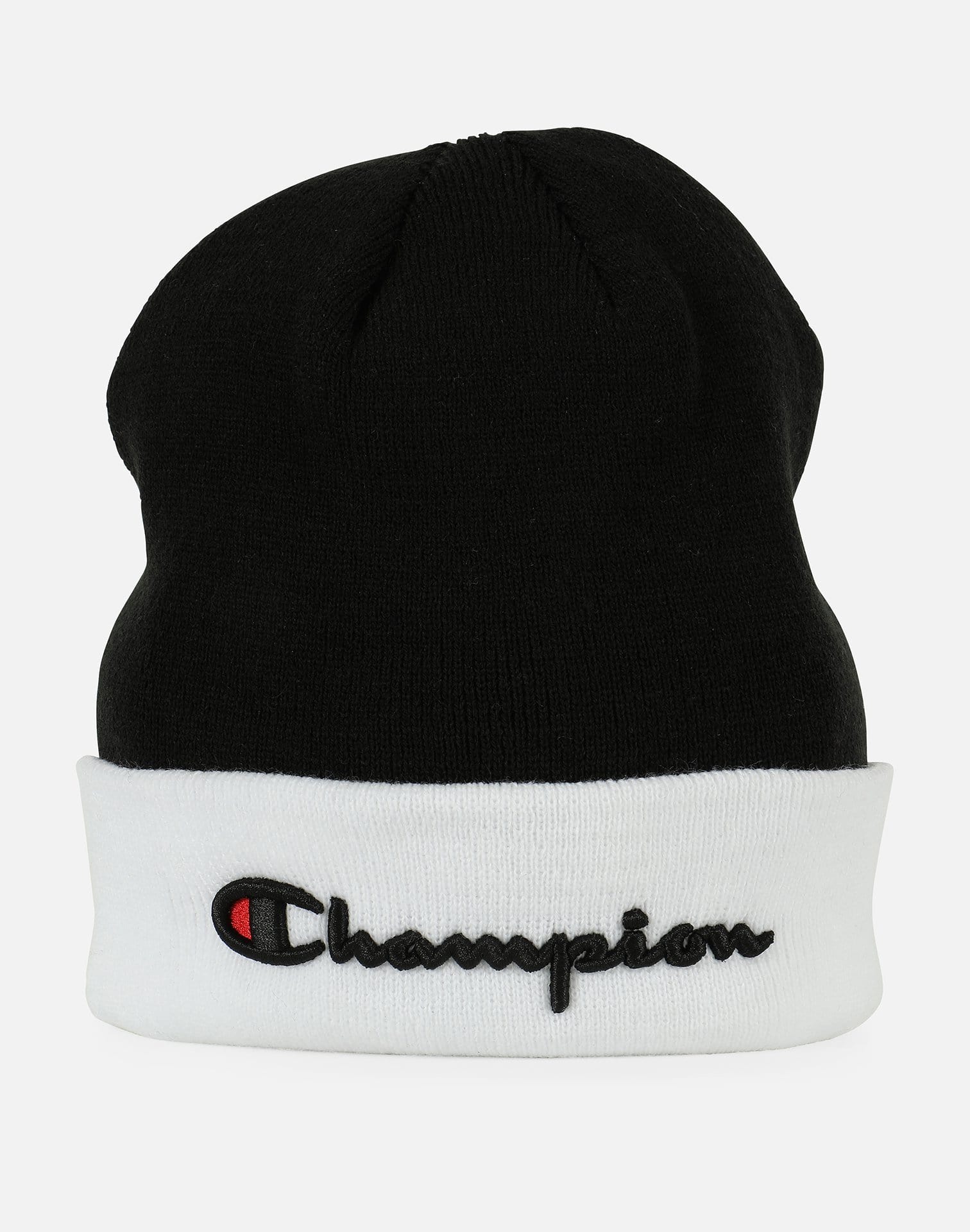 Cuffed Beanie Champion Black Beanie Champion SCRIPT BEANIE – DTLR
