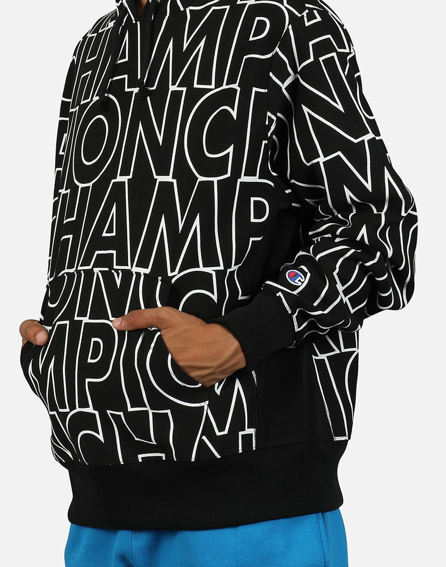 Champion Men's All-Over Logo Reverse Weave Pullover Hoodie