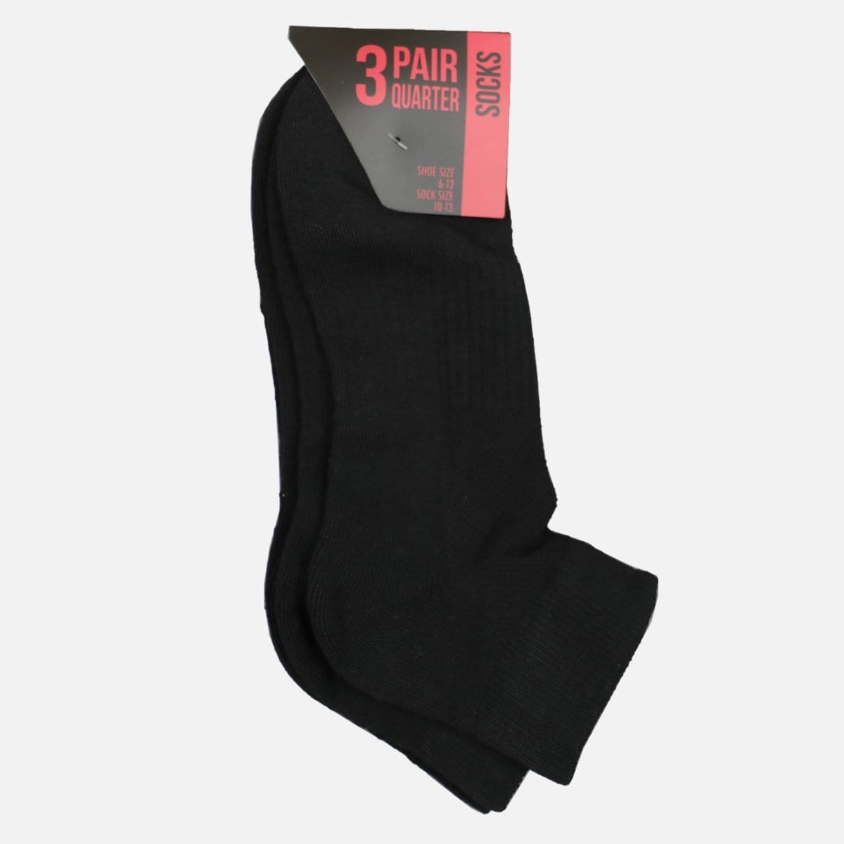 Don't Overthink It Basic Quarter Socks (Black)