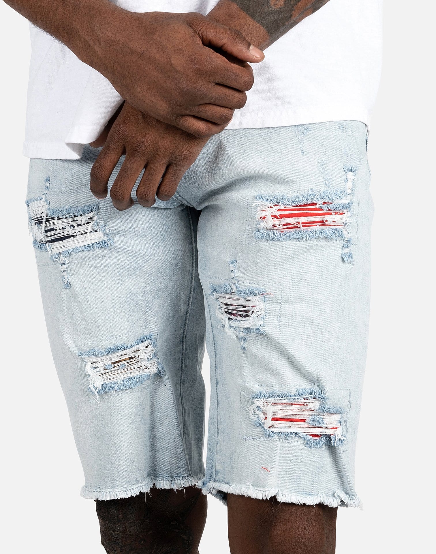 Photo of Kilogram Multi-Print Rip & Repair Jean Shorts