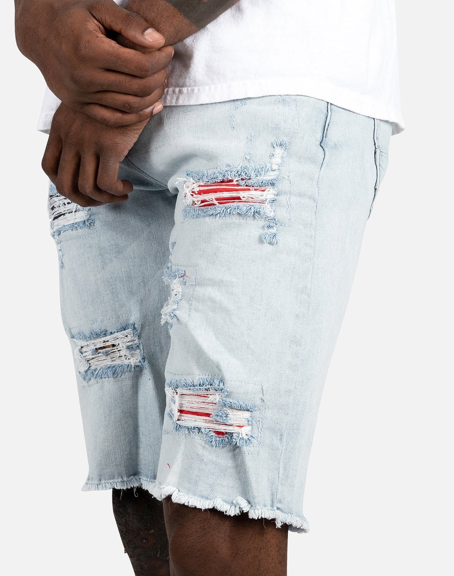 Photo of Kilogram Multi-Print Rip & Repair Jean Shorts